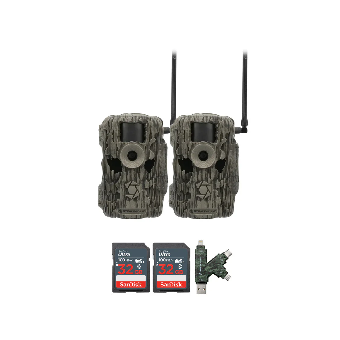 Stealth Cam 36MP Fusion Max Cellular Trail Camera with 80-Feet Detection Range (2-Pack) Bundle
