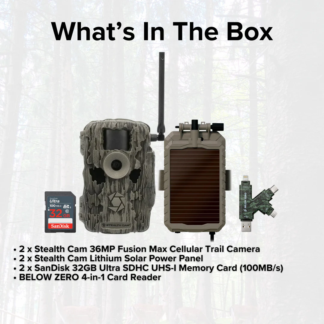 Stealth Cam 36MP Fusion Max Cellular Trail Camera (2-Pack) with Solar Power Panel (2-Pack) Bundle - Image 6