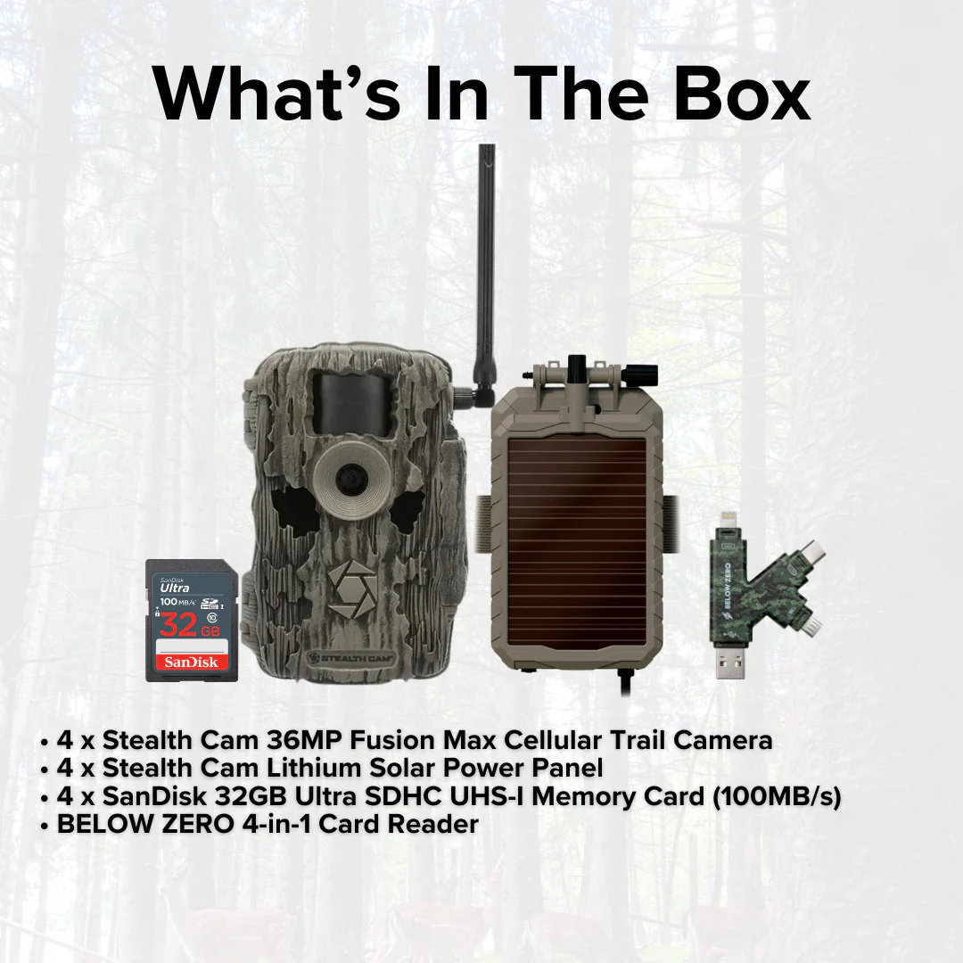 Stealth Cam Fusion MAX Dual Sim 36MP Trail Camera (2-Pack) x 2 with Battery (4-Pack) Bundle - Image 6