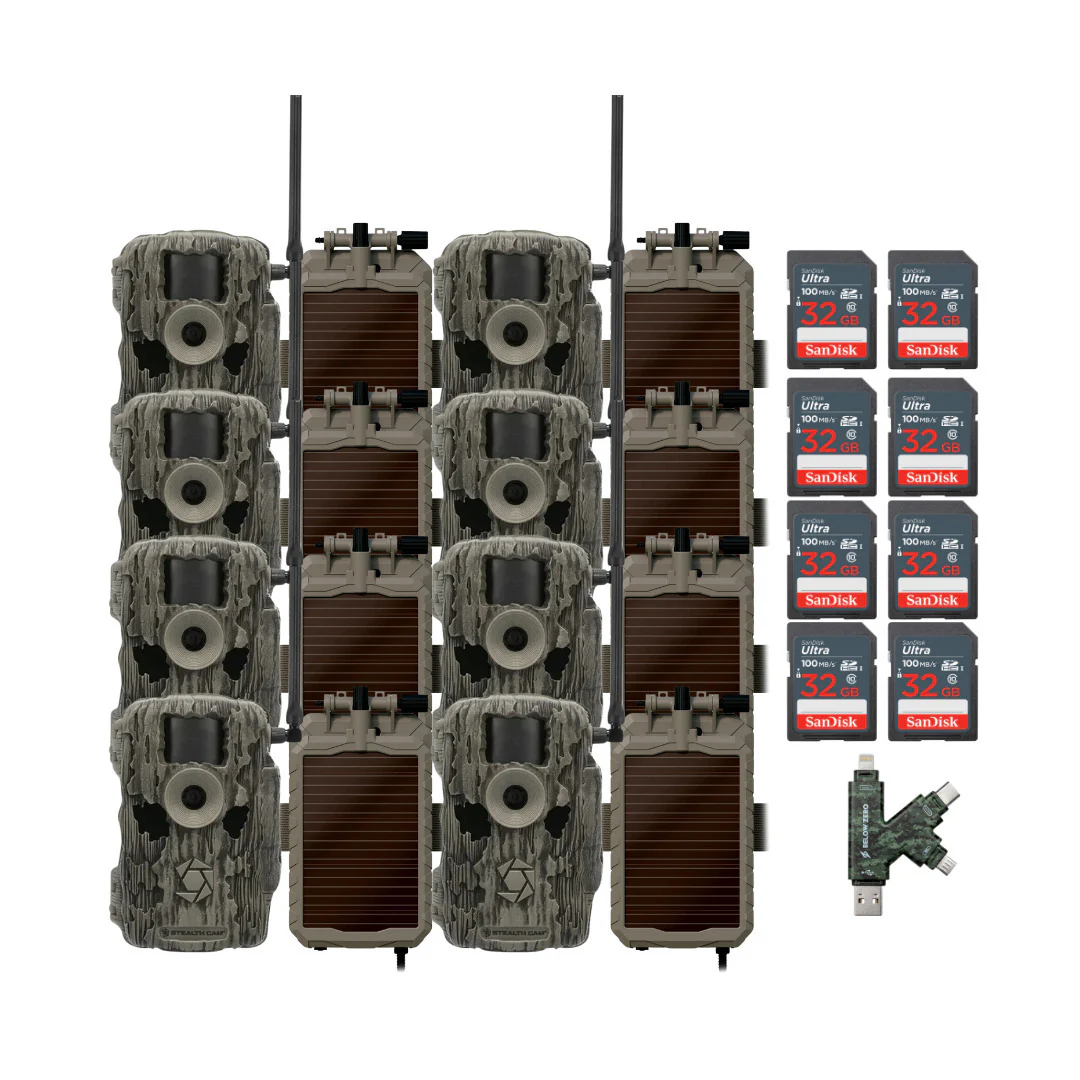 Stealth Cam Fusion MAX Dual Sim 36MP Trail Camera (2-Pack) x 4 with Battery (4-Pack) Bundle