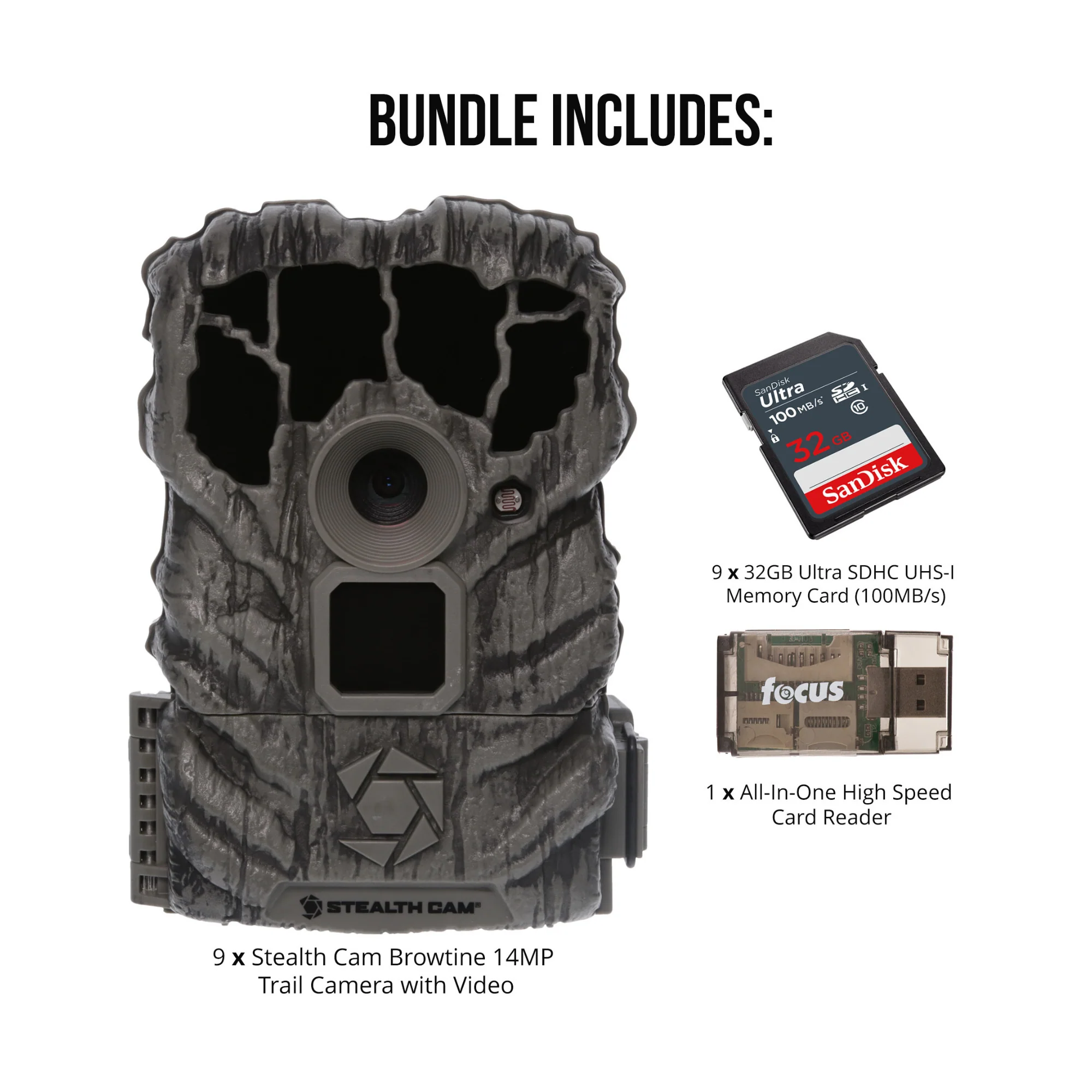 Stealth Cam Browtine 14MP Camera (9-Pack) with Memory Card (9-Pack) Bundle - Image 6