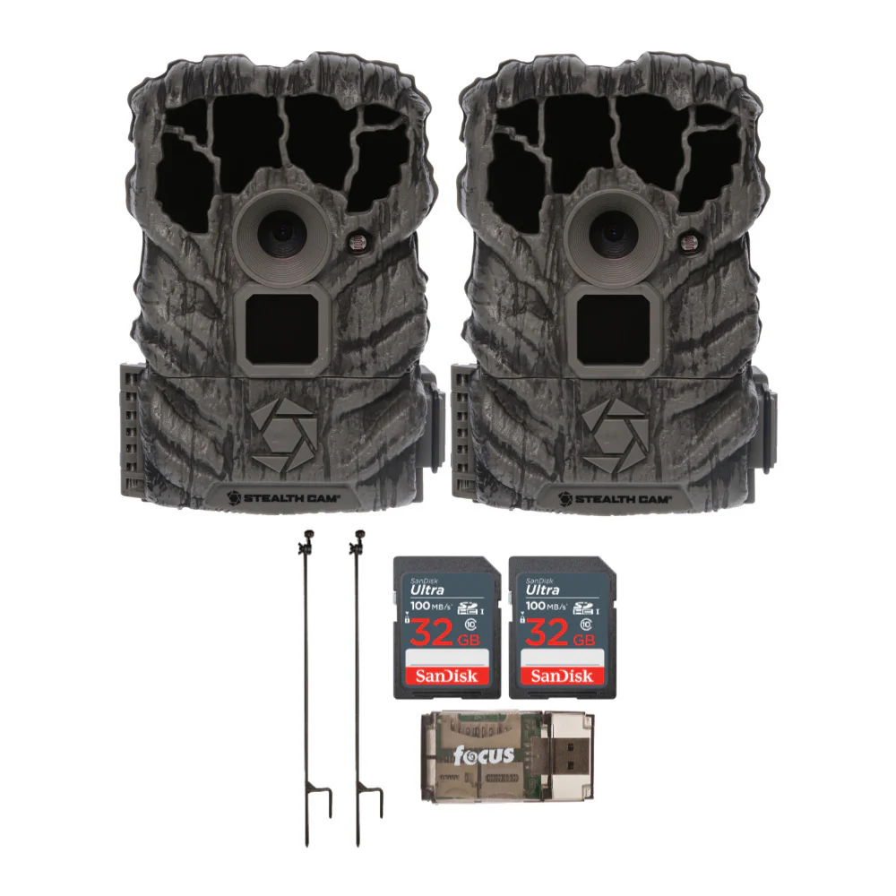 Stealth Cam Browtine 14MP Trail Camera with Video (2-Pack) Bundle