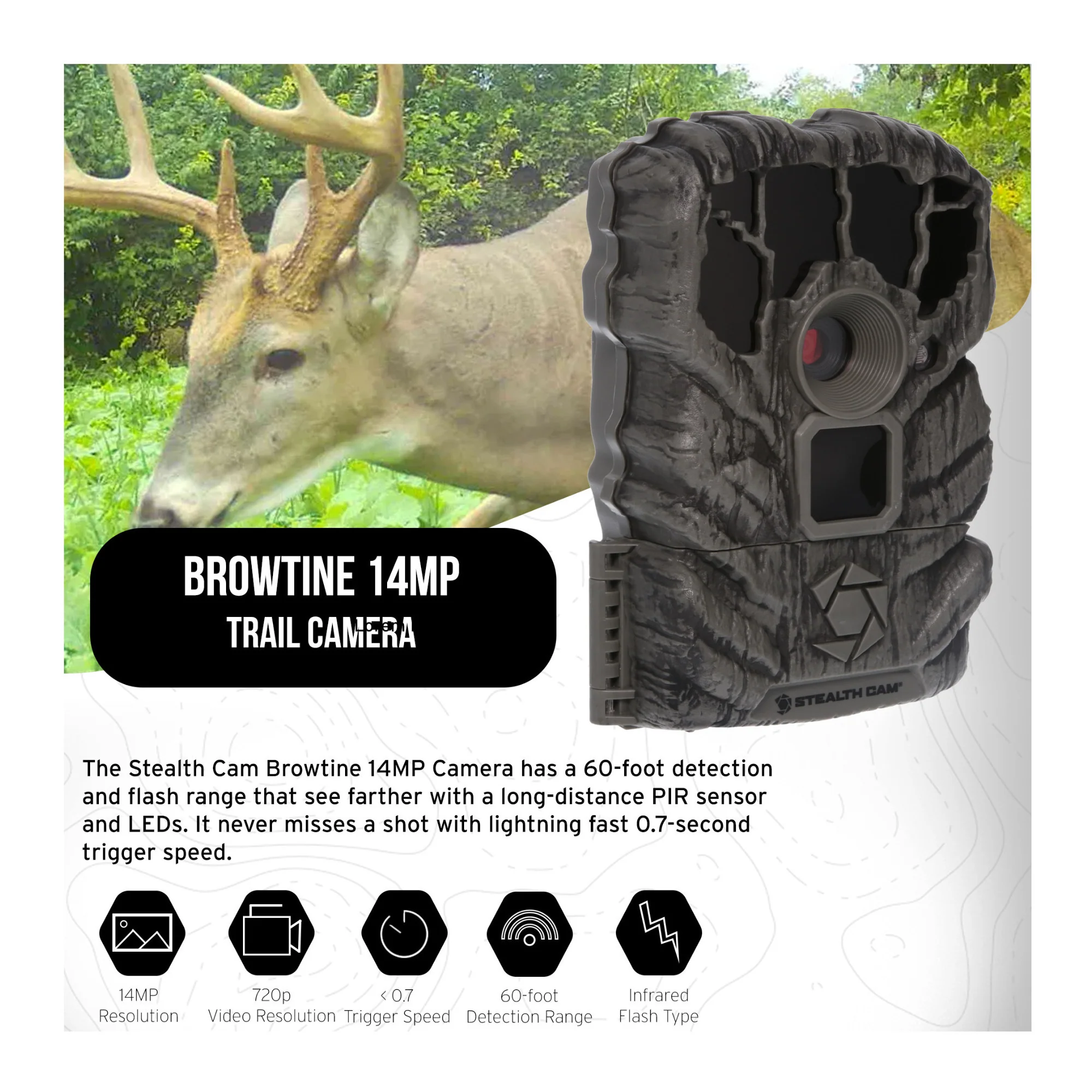 Stealth Cam Browtine 14MP Trail Camera with Video (2-Pack) Bundle - Image 6