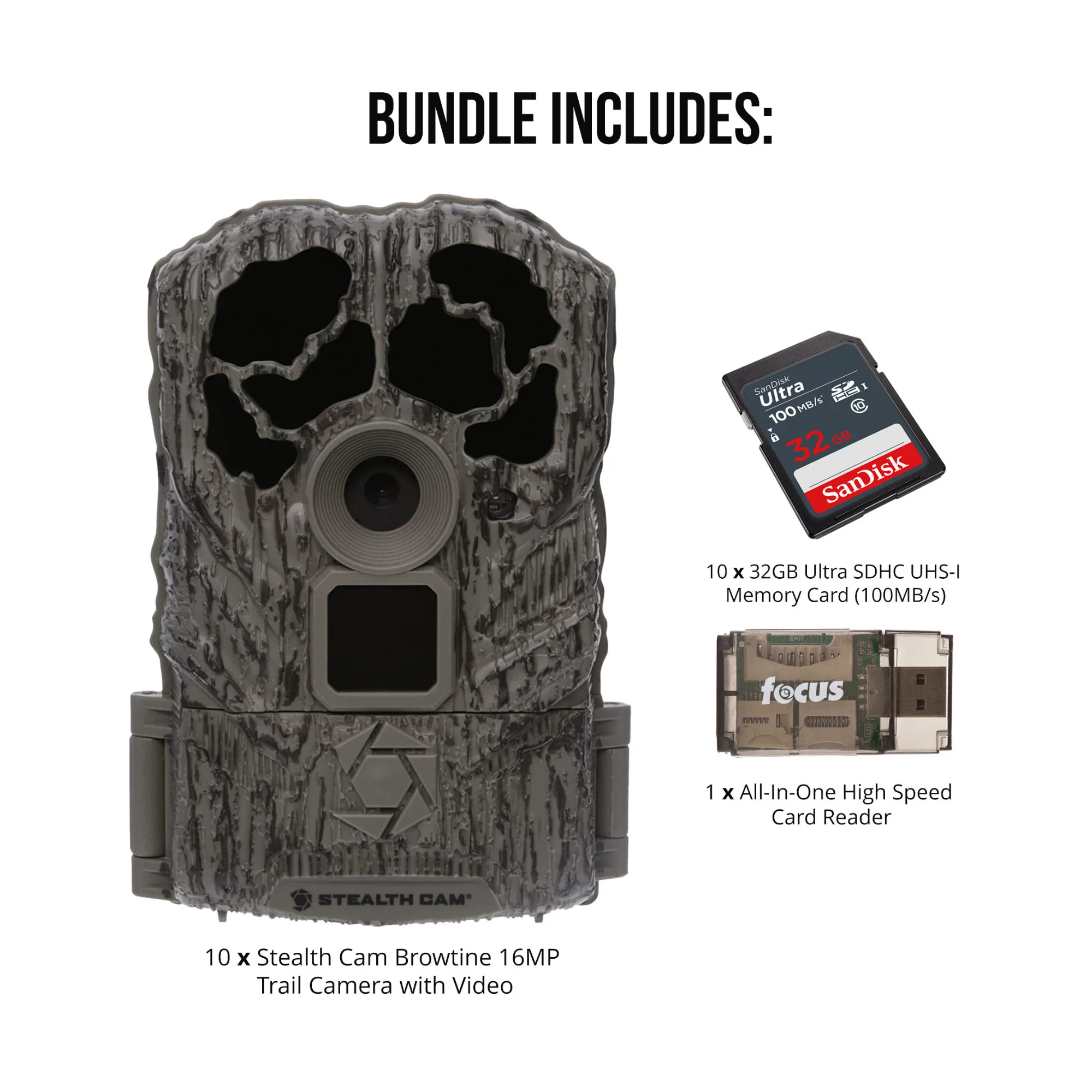 Stealth Cam Browtine 16MP Trail Camera with 32GB SD Card and Reader (10-Pack) - Image 6