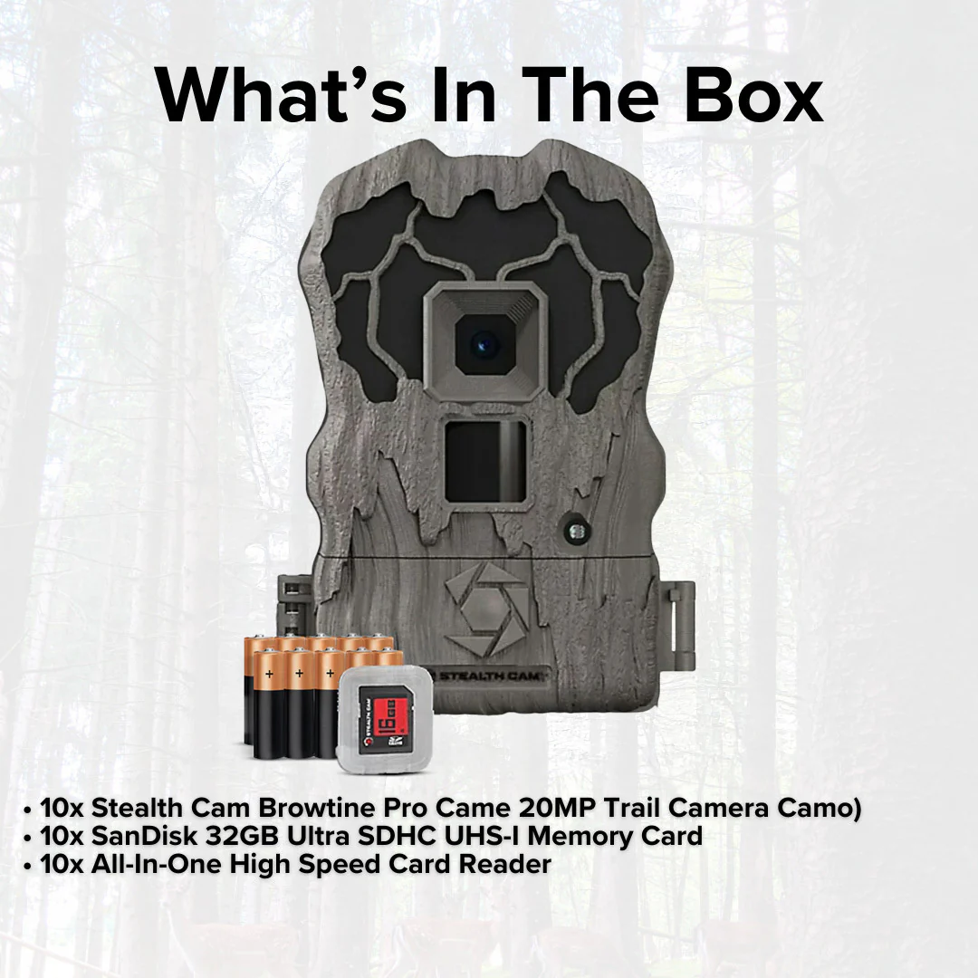 Stealth Cam Browtine 20MP Trail/Game Camera with 720P HD Video, Camo (10 Pack) - Image 6