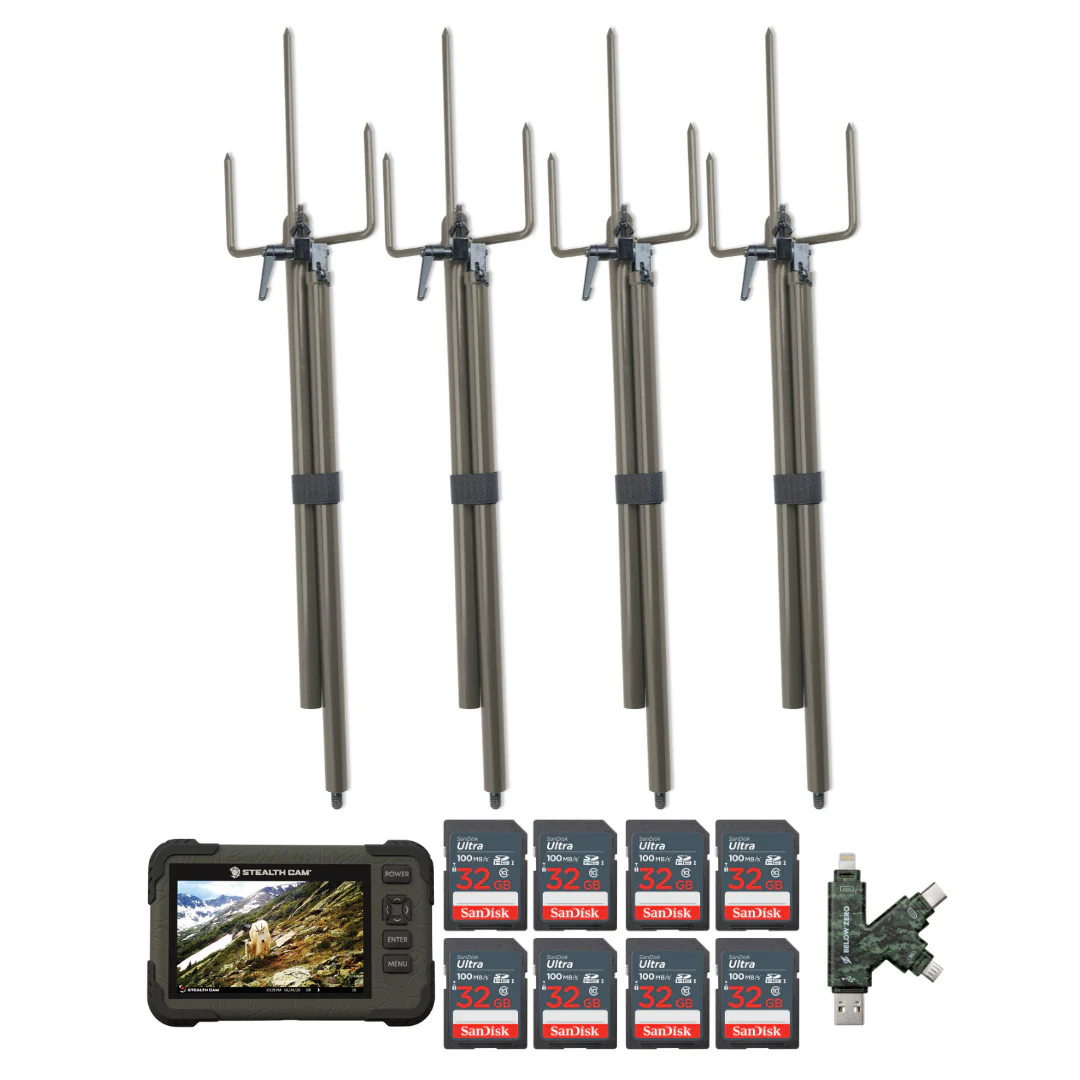 Stealth Cam SD Card Reader and Viewer with 4.3-Inch Touchscreen and Touch Detection (4-Pack) Bundle