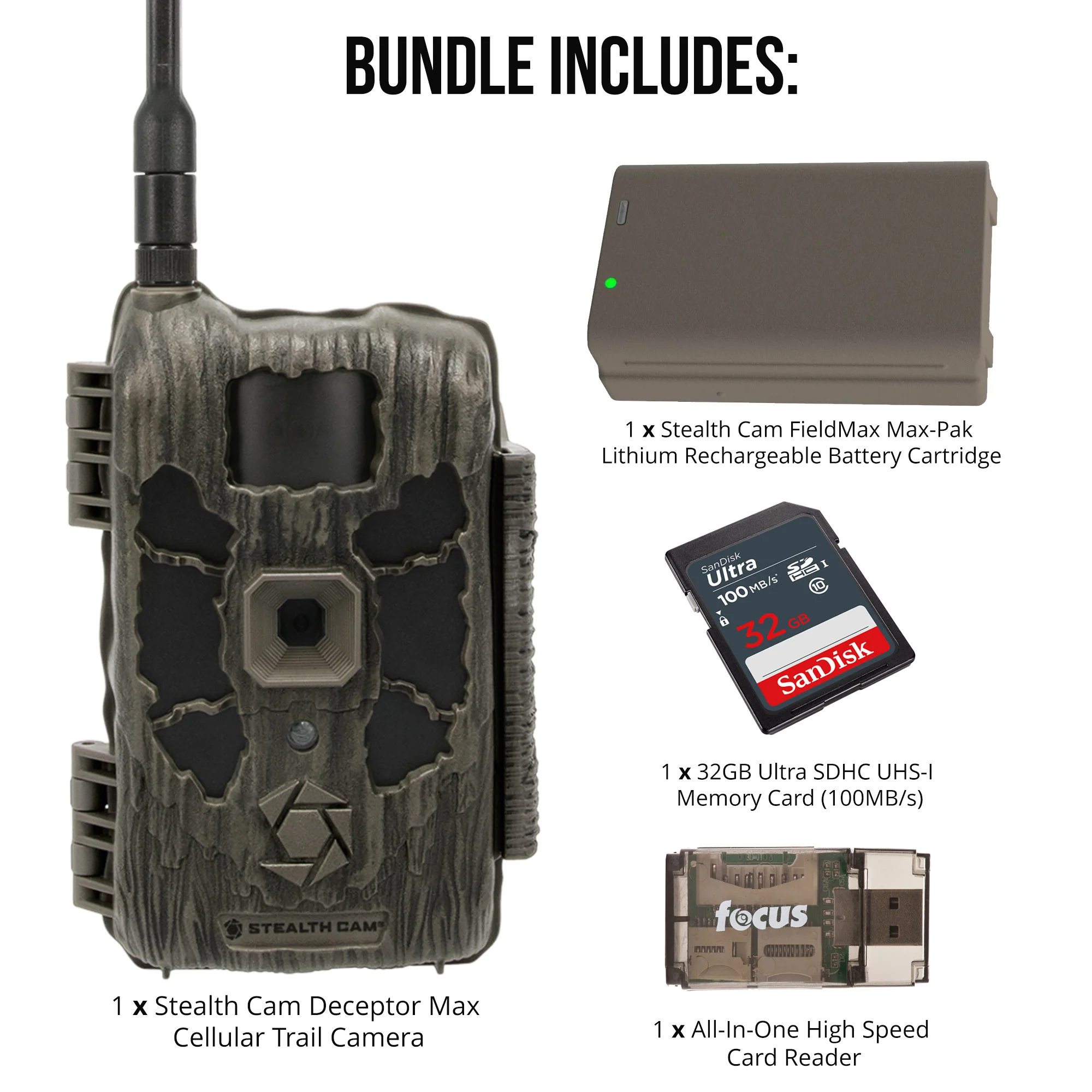 Stealth Cam Deceptor Max Cellular Trail Camera with Fieldmax Lithium Rechargeable Cartridge Bundle - Image 6