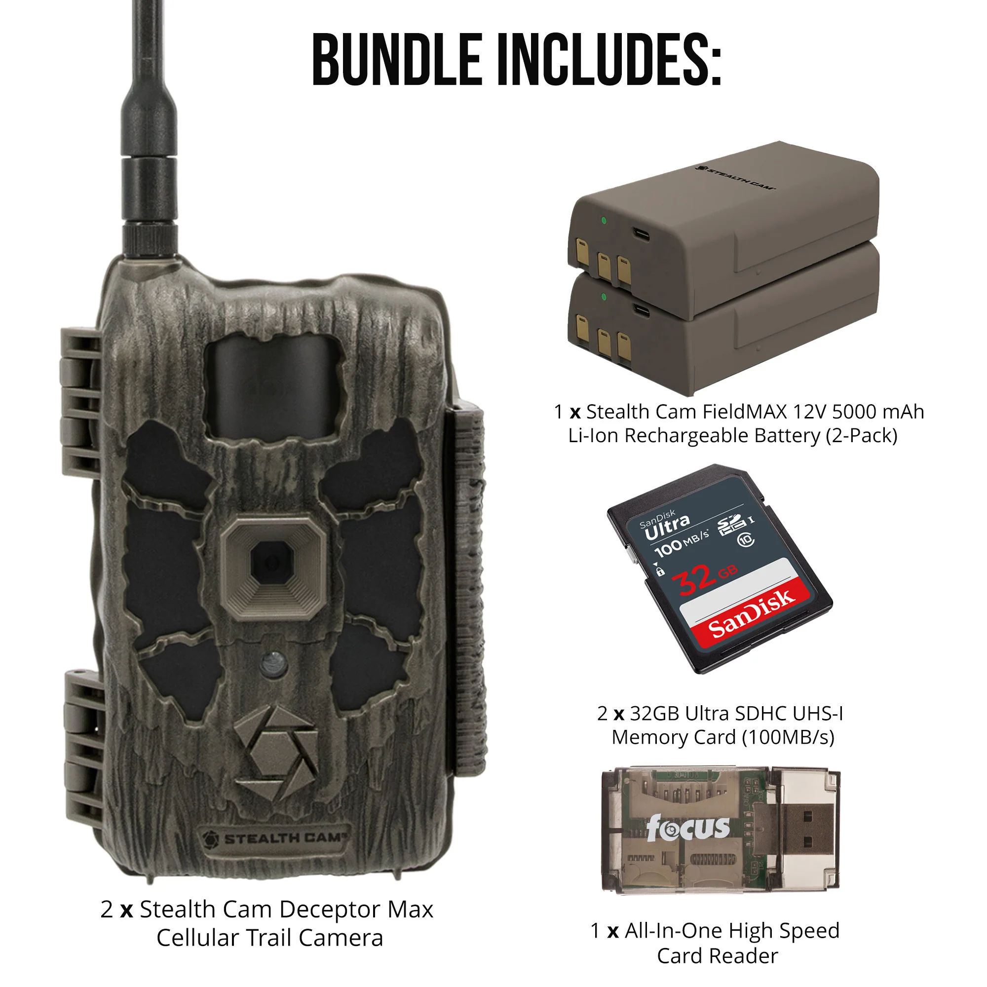 Stealth Cam 40MP Deceptor Max Cellular Trail Camera 2-Pack with Fieldmax Lithium 2-Pack Bundle - Image 6