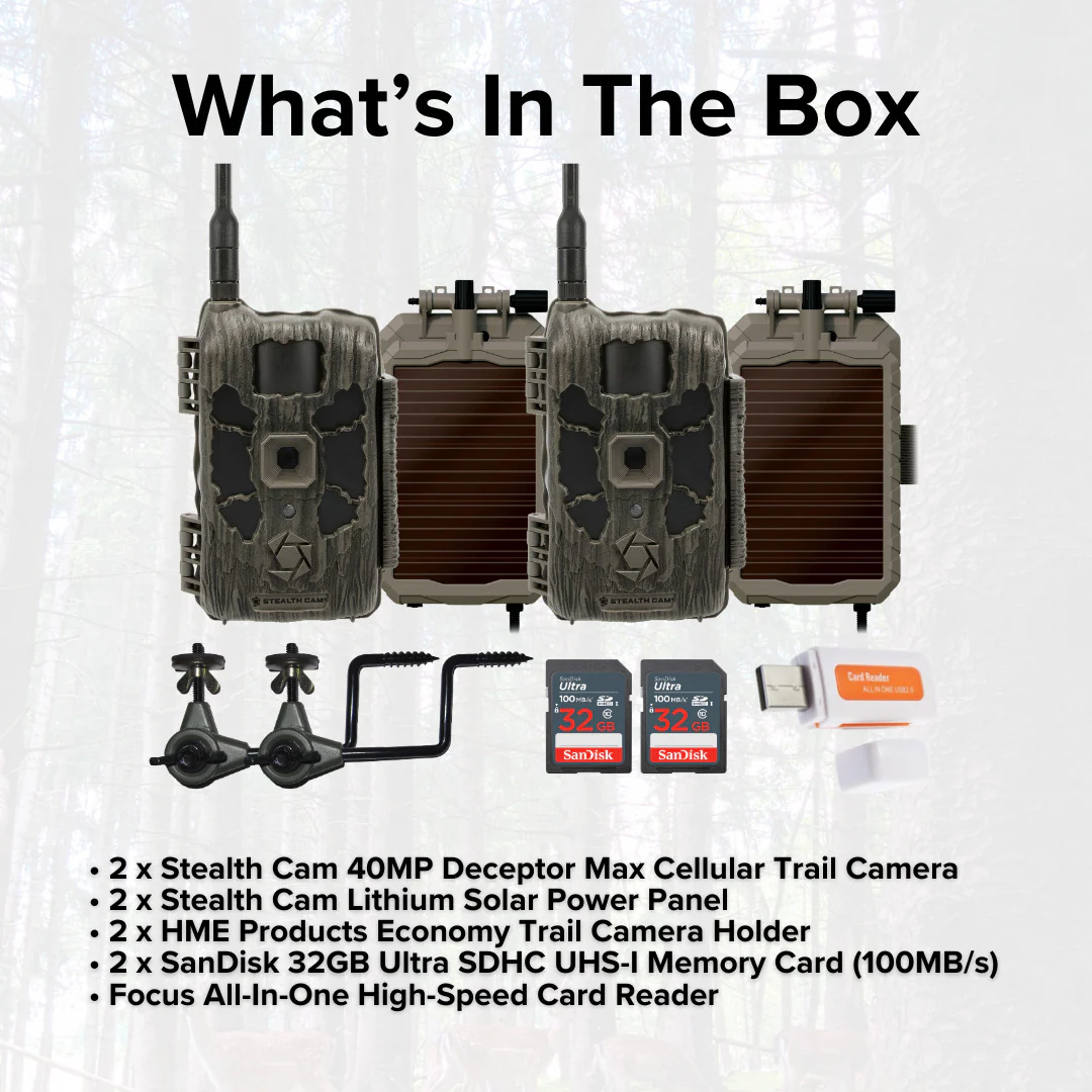 Stealth Cam 40MP Deceptor Max Cellular Trail Camera with 0.4-Second Trigger Speed (2-Pack) Bundle - Image 6