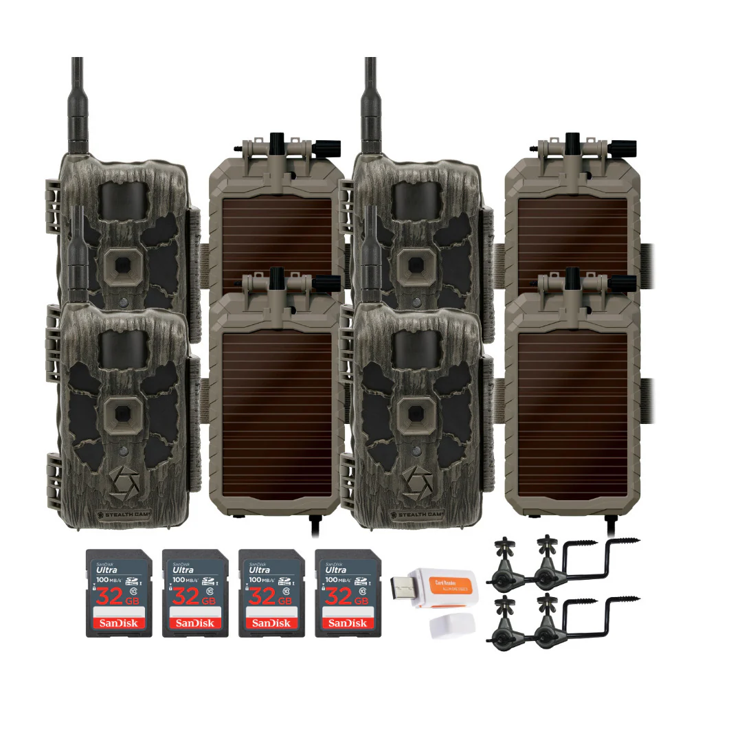 Stealth Cam 40MP Deceptor Max Cellular Trail Camera with 0.4-Second Trigger Speed (4-Pack) Bundle