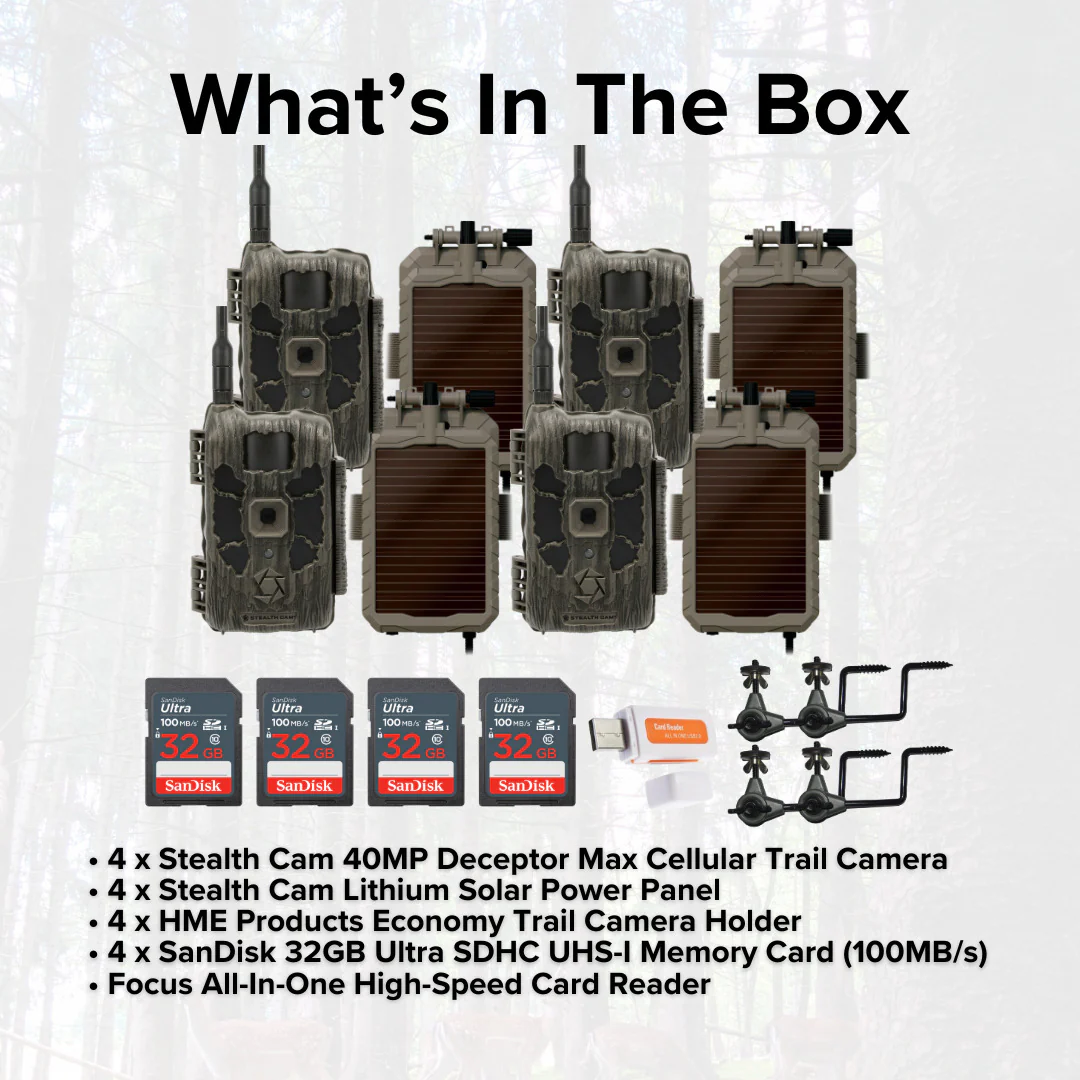 Stealth Cam 40MP Deceptor Max Cellular Trail Camera with 0.4-Second Trigger Speed (4-Pack) Bundle - Image 6