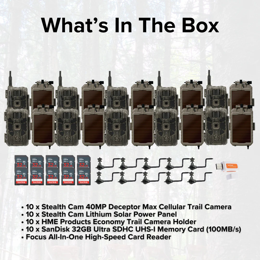 Stealth Cam 40MP Deceptor Max Cellular Trail Camera (10-Pack) with 10x Solar Power Panel Bundle - Image 6