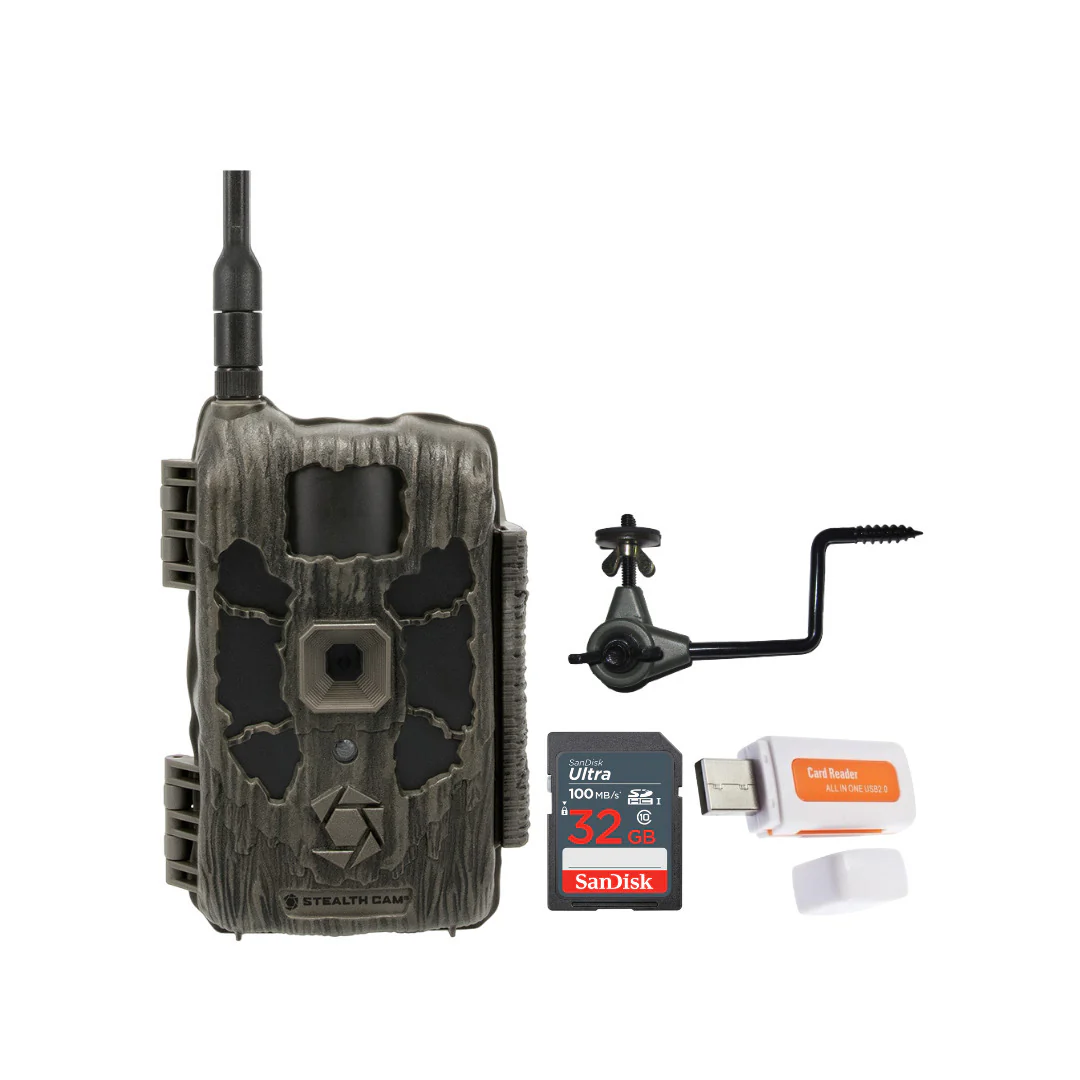 Stealth Cam 40MP Deceptor Max Cellular Trail Camera with Camera Holder and 32GB Memory Card Bundle