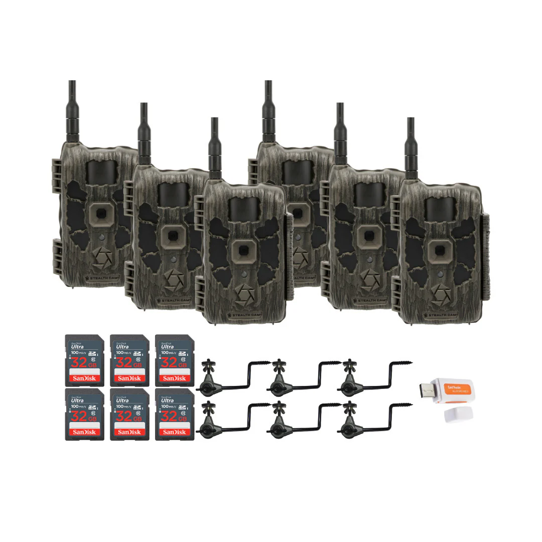 Stealth Cam 40MP Deceptor Max Cellular Trail Camera (6-Pack) with 32GB Memory Card (6-Pack) Bundle