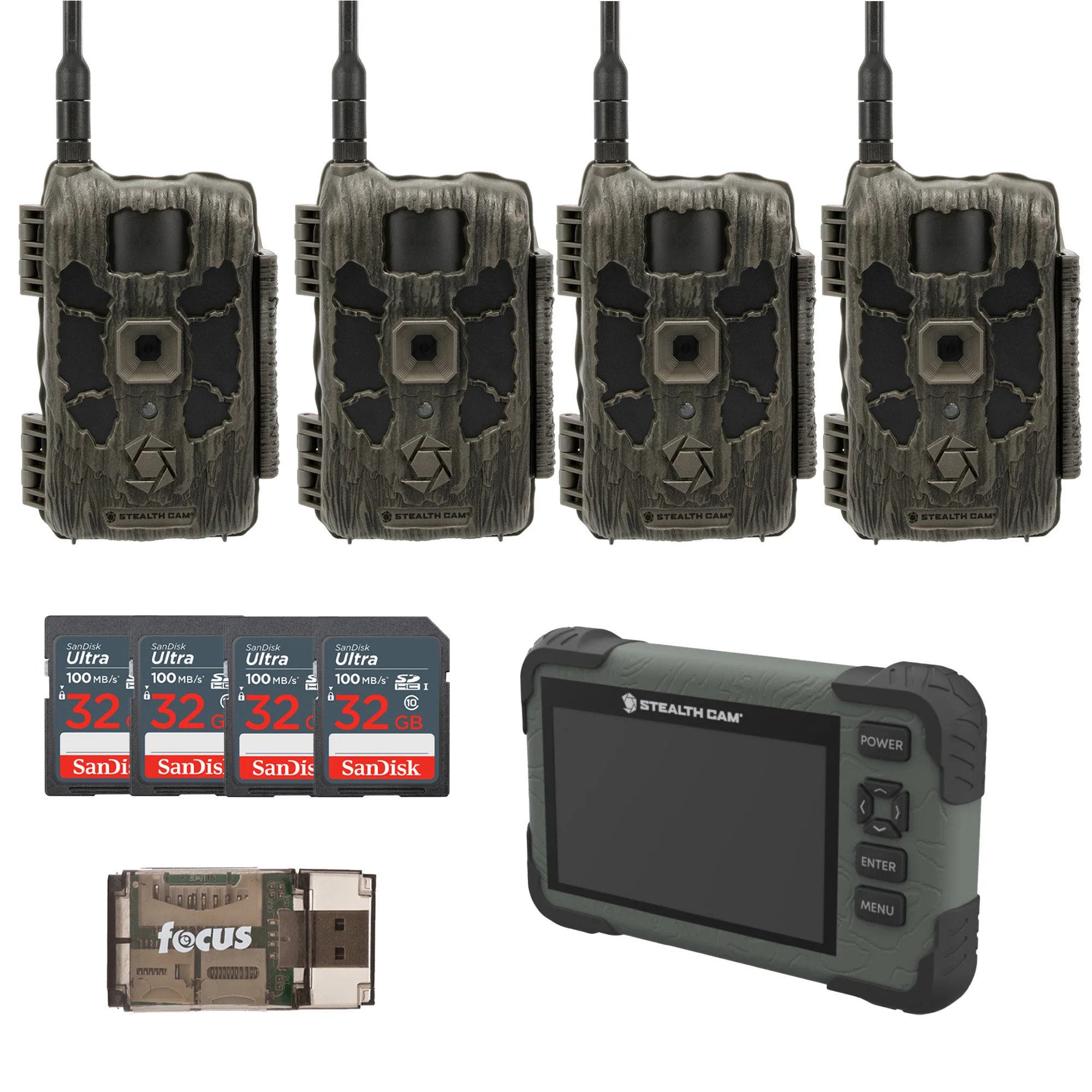 Stealth Cam 40MP Deceptor Max Cellular Trail Camera with 0.4-Second Trigger Speed (4-Pack) Bundle