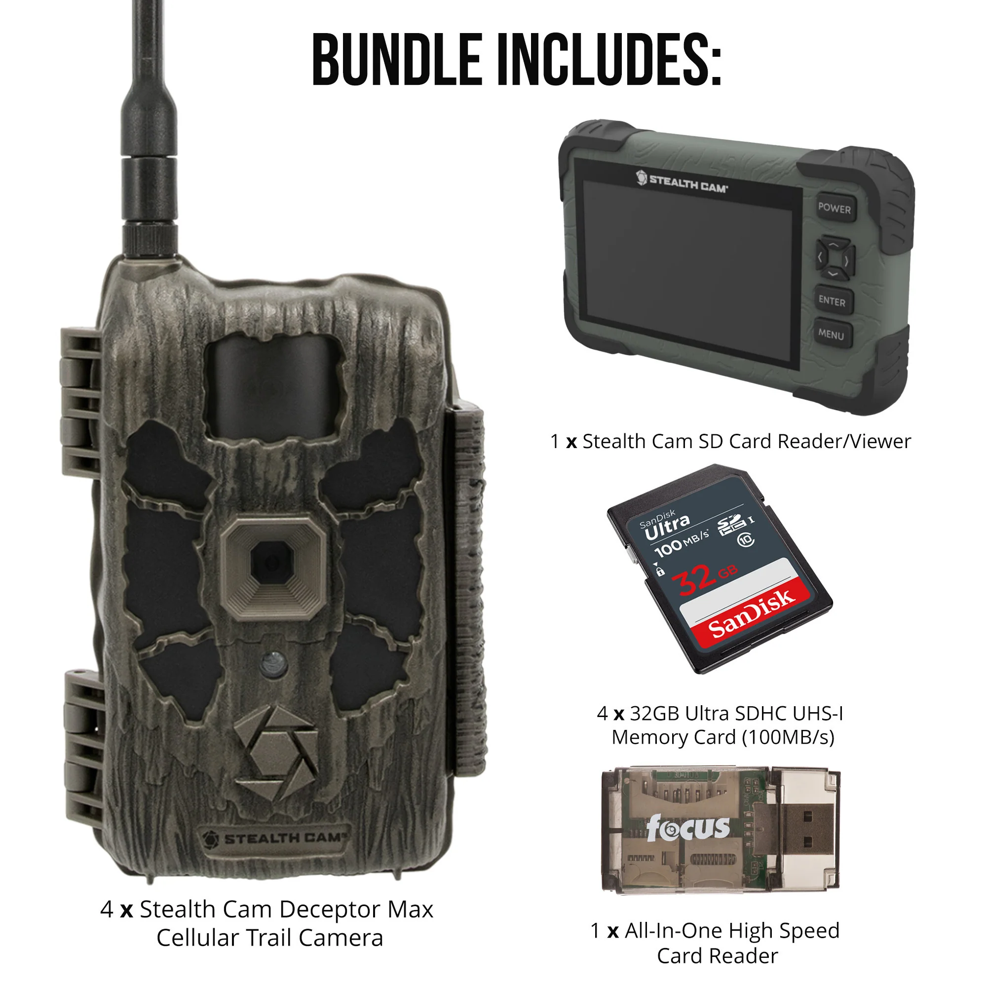 Stealth Cam 40MP Deceptor Max Cellular Trail Camera with 0.4-Second Trigger Speed (4-Pack) Bundle - Image 6