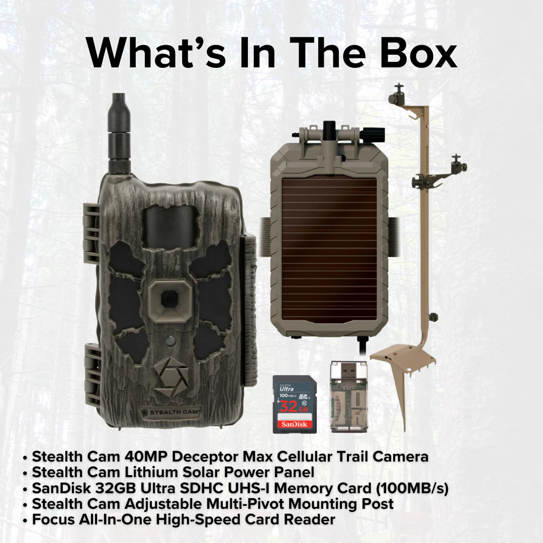 Stealth Cam 40MP Deceptor Max Cellular Trail Camera with Stealth Cam Solar Power Panel Bundle - Image 6