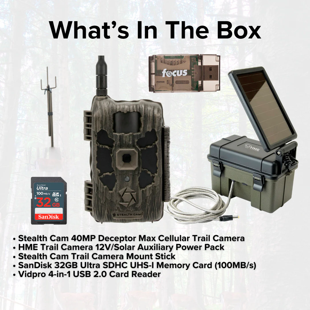 Stealth Cam 40MP Deceptor Max Cellular Trail Camera with Solar Pack and Camera Mount Stick Bundle - Image 7