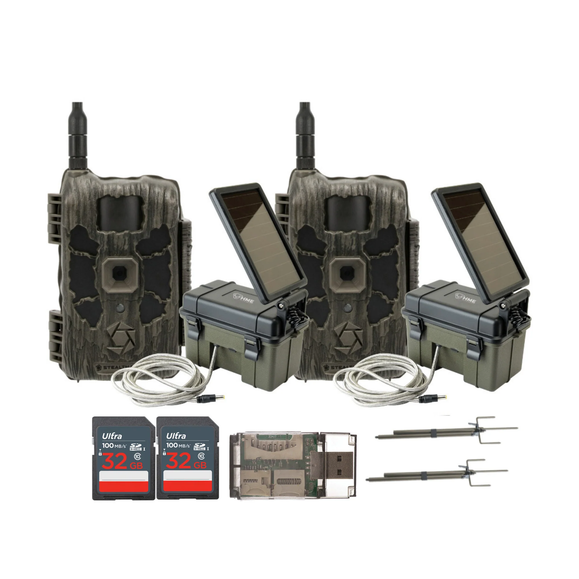 Stealth Cam 40MP Deceptor Max Cellular Trail Camera (2-Pack) with Solar Pack (2-Pack) Bundle