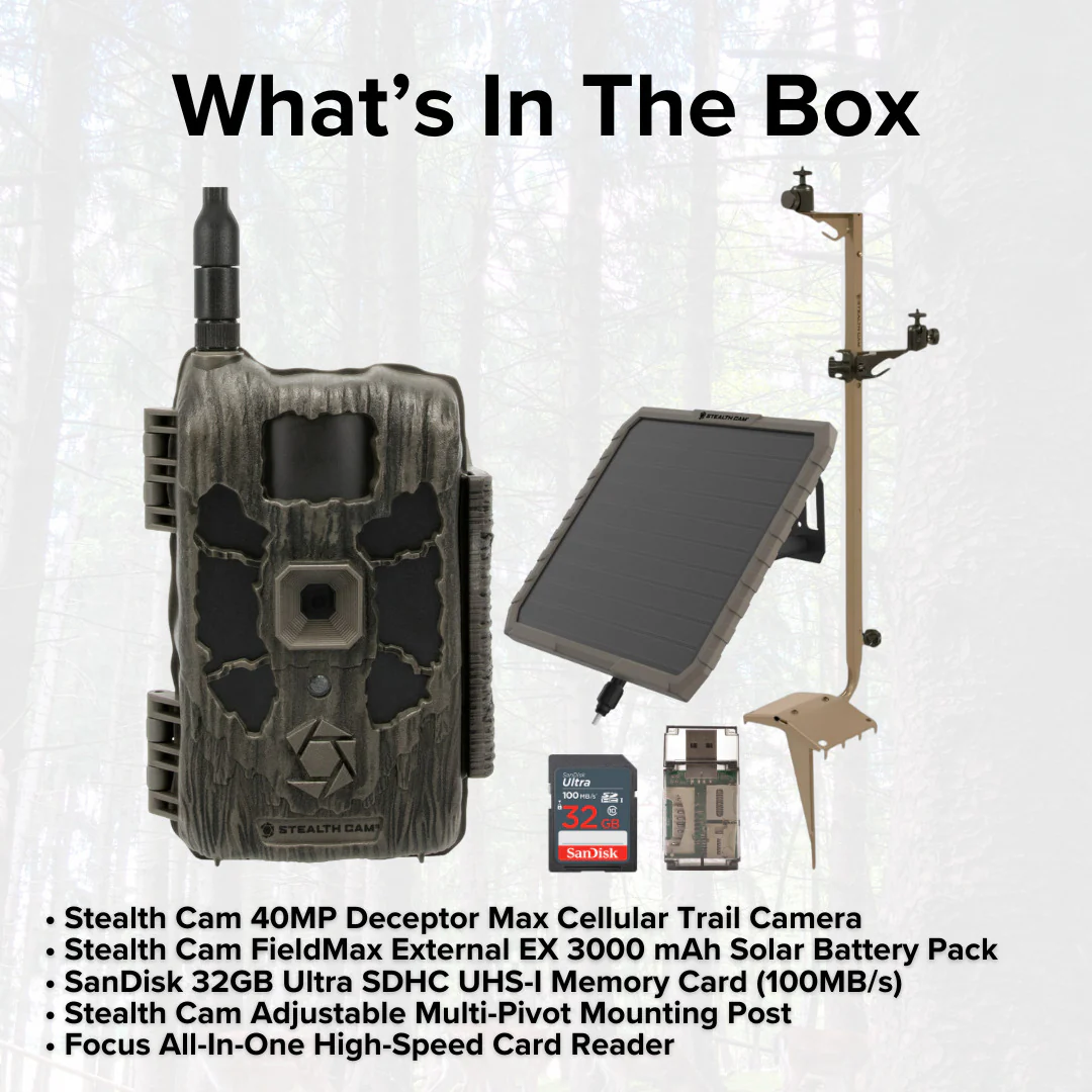 Stealth Cam 40MP Deceptor Max Cellular Trail Camera with Stealth Cam Solar Battery Pack Bundle - Image 6
