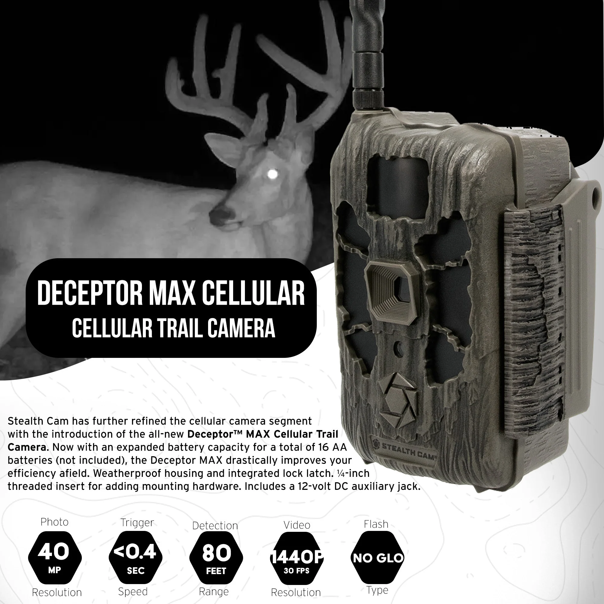 Stealth Cam 40MP Deceptor Max Cellular Trail Camera with 0.4-Second Trigger Speed Bundle - Image 2
