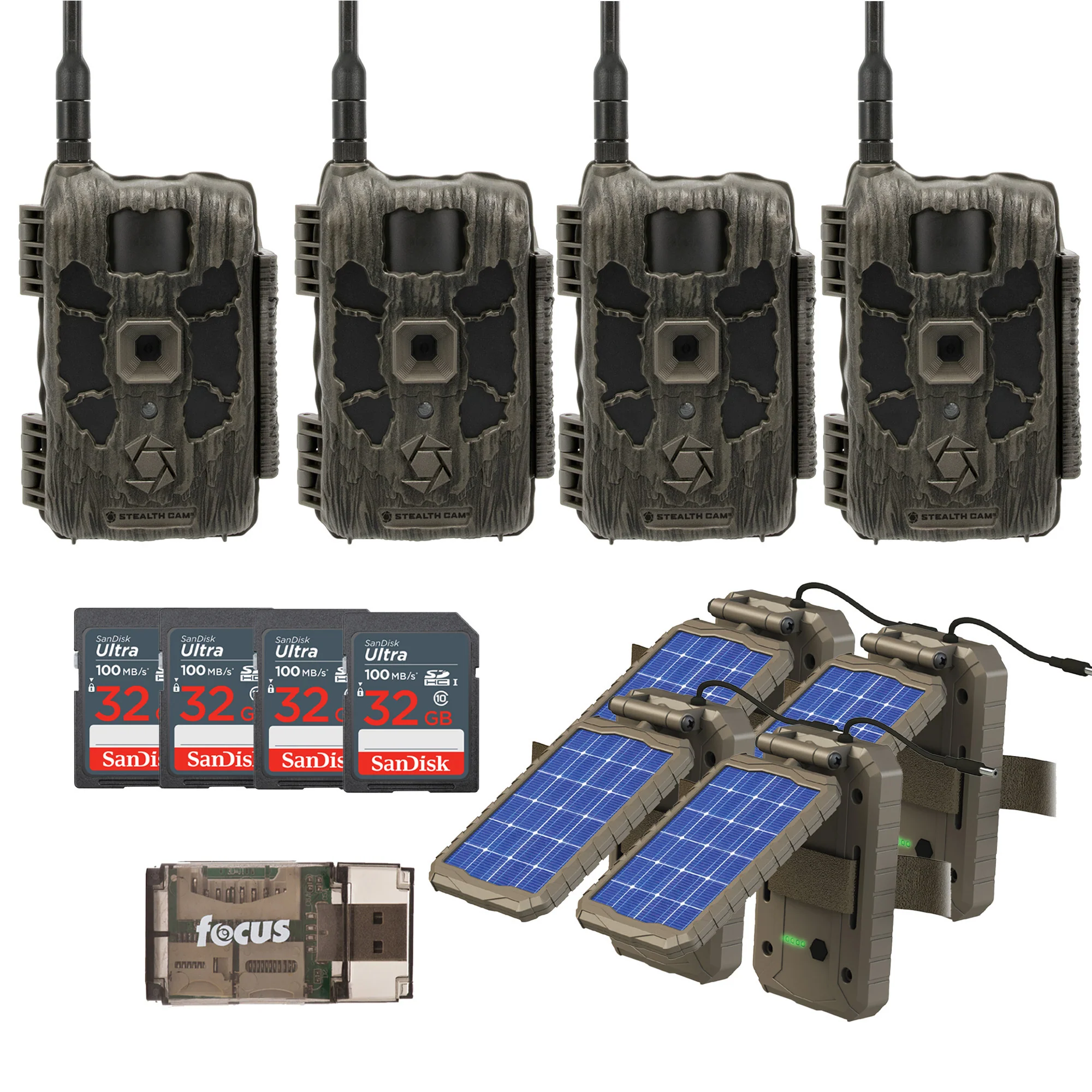 Stealth Cam 40MP Deceptor Max Cellular Trail Camera with 0.4-Second Trigger Speed (4-Pack) Bundle