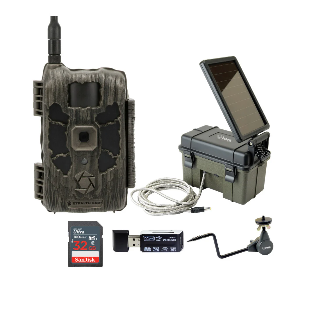 Stealth Cam 40MP Deceptor Max Cellular Trail Camera with Solar Auxiliary Power Pack Bundle