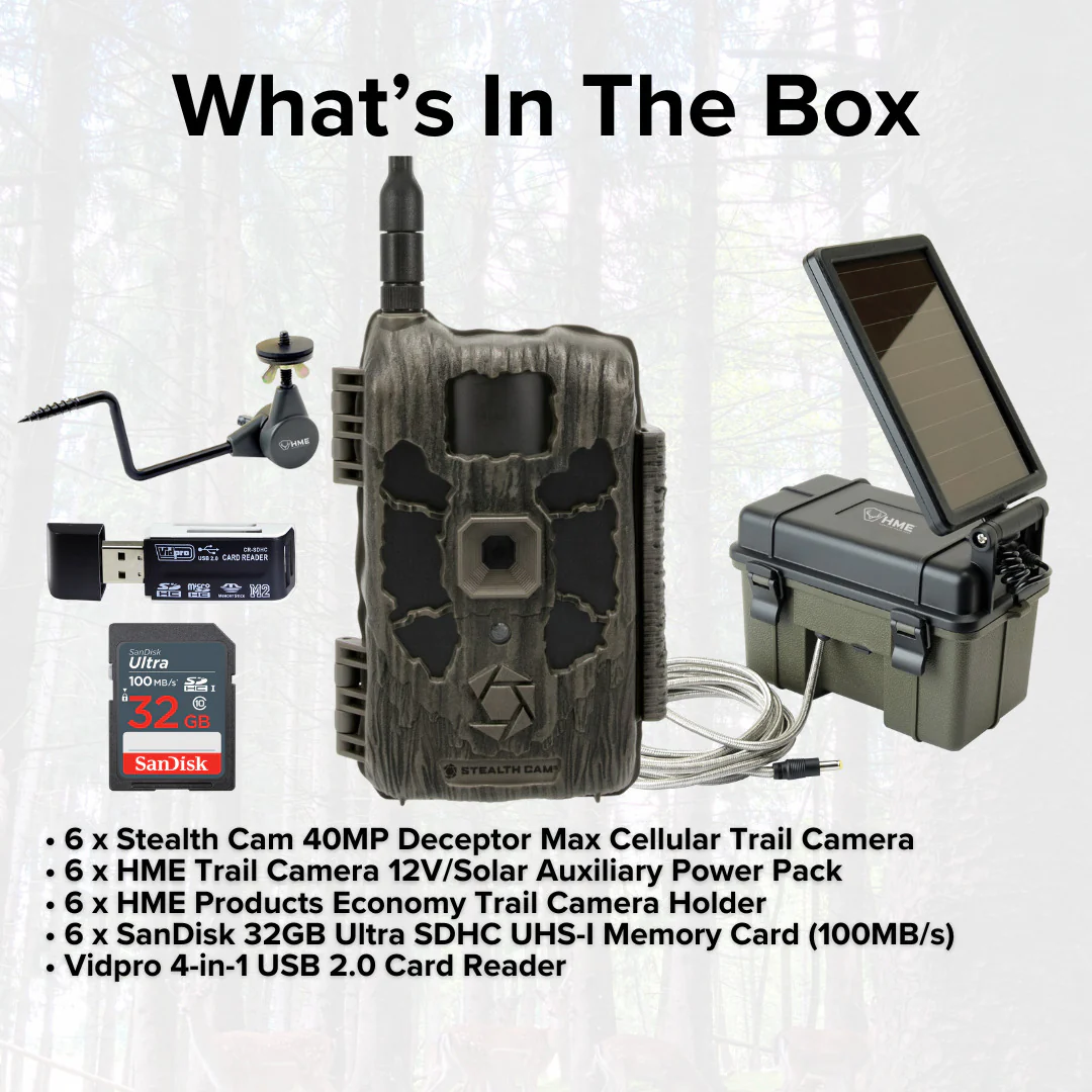 Stealth Cam 40MP Deceptor Max Cellular Trail Camera with Solar Power Pack (6-Pack) Bundle - Image 6