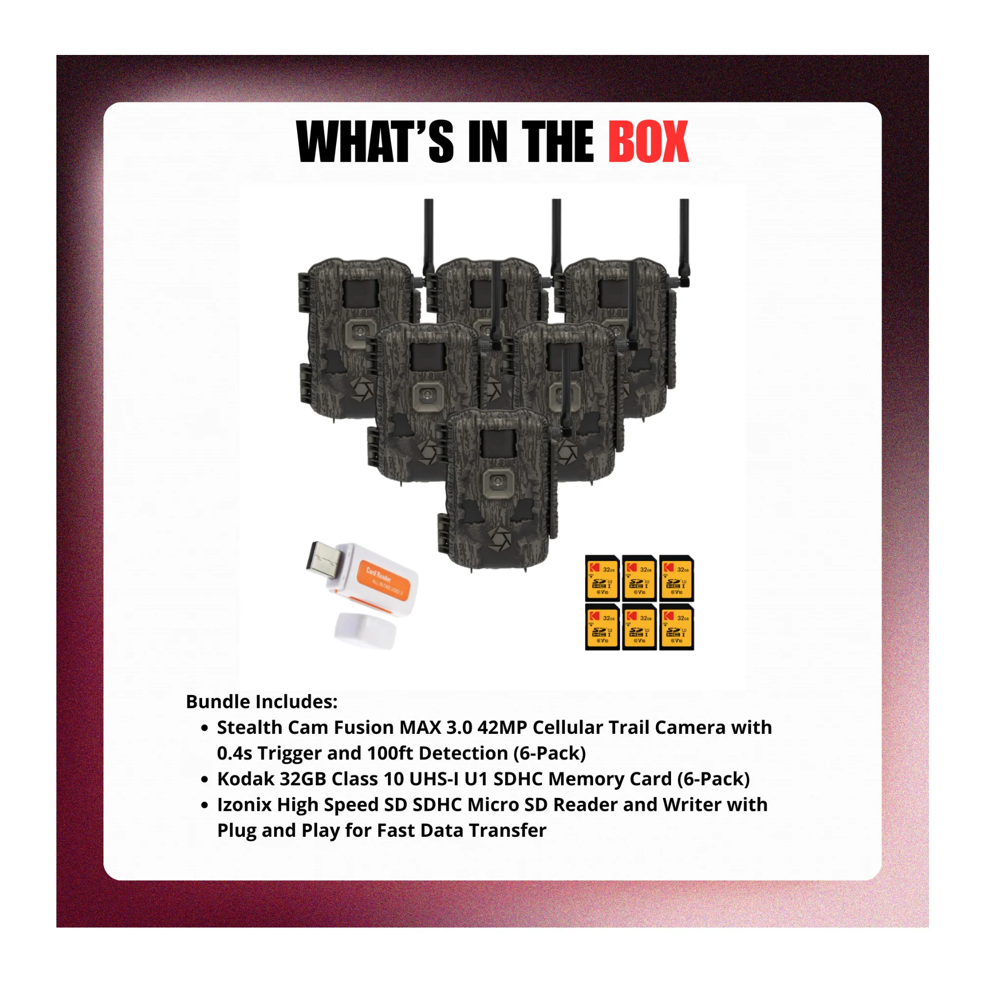 Stealth Cam Fusion MAX 3.0 42MP Cellular Trail Camera with Accessories Bundle - Image 9
