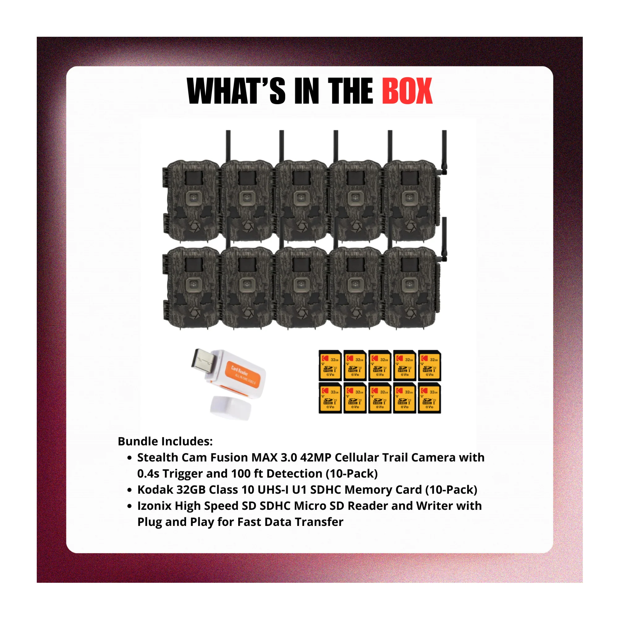 Stealth Cam Fusion MAX 3.0 Cellular Trail Camera 42MP with Accessories Bundle - Image 9