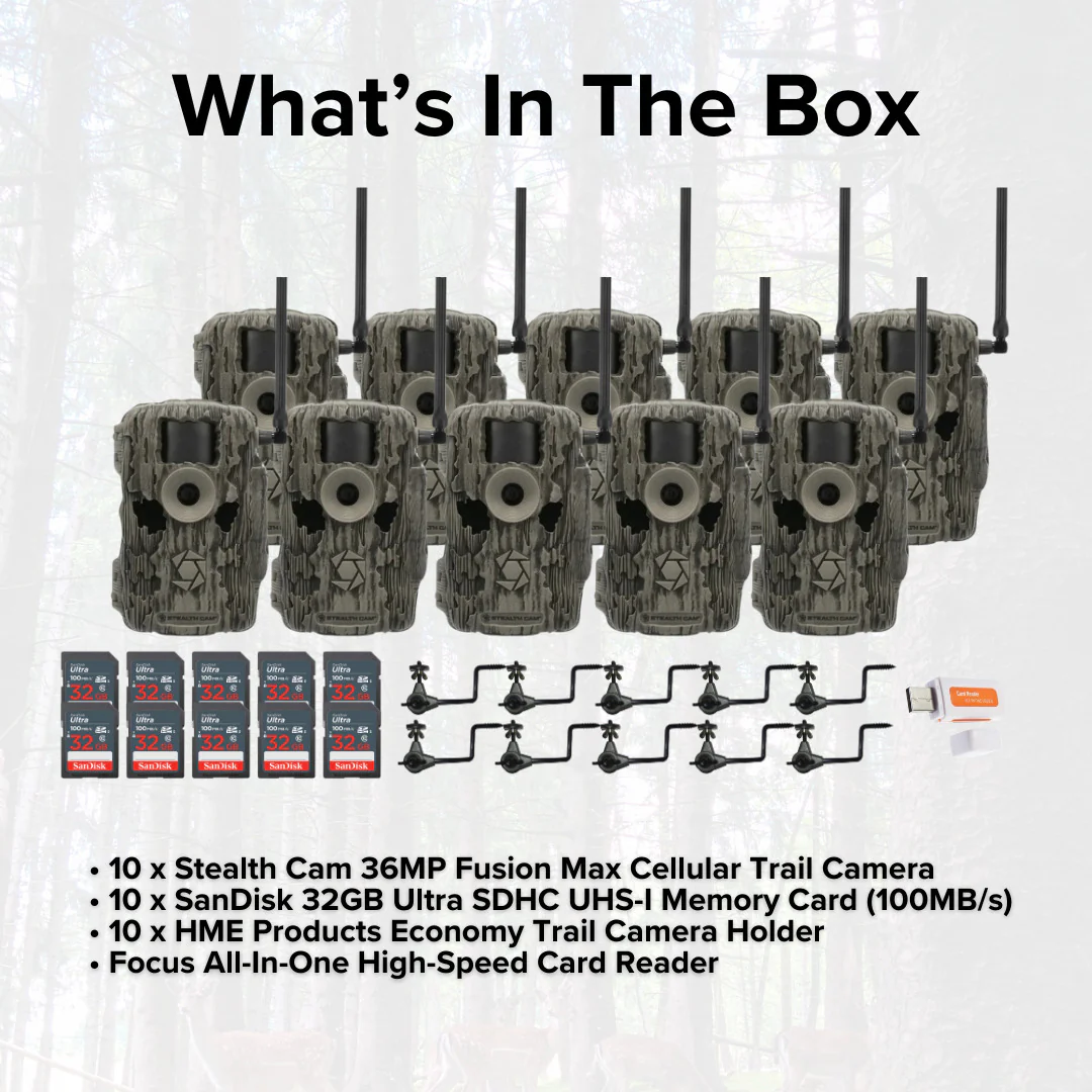 Stealth Cam 36MP Fusion Max Cellular Trail Camera (10-Pack) with Camera Holder (10-Pack) Bundle - Image 6