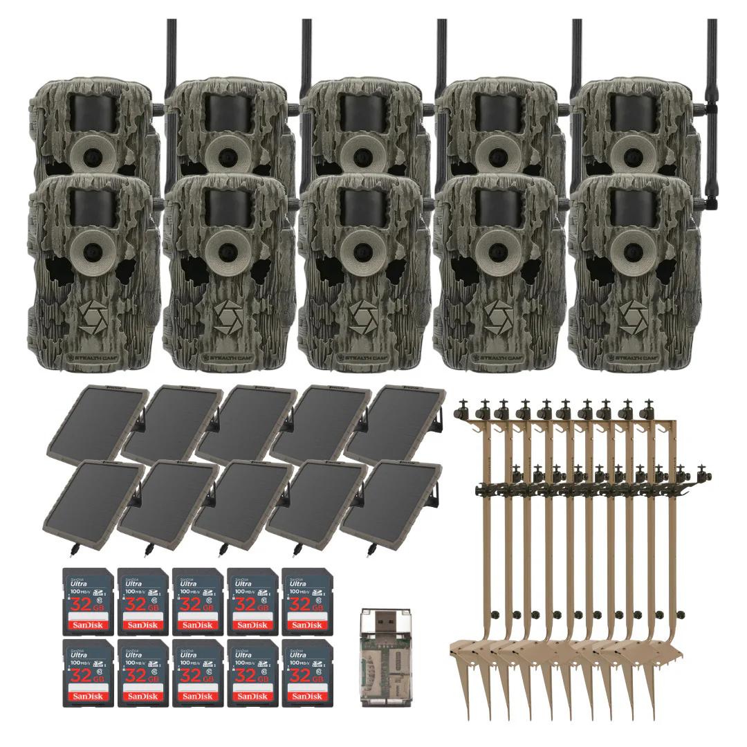 Stealth Cam 36MP Fusion Max Cellular Trail Camera with 80-Feet Detection Range (10-Pack) Bundle