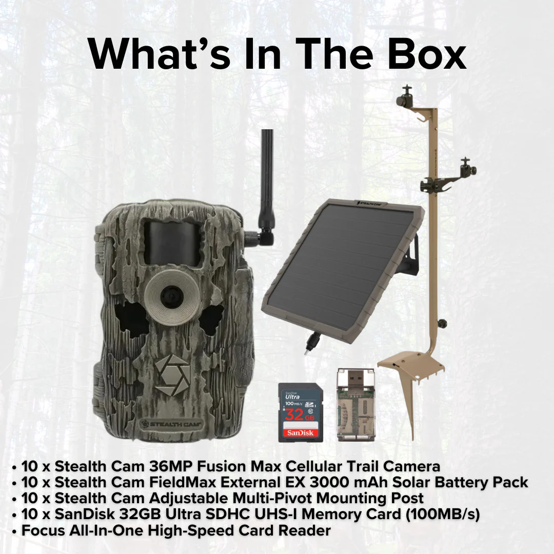 Stealth Cam 36MP Fusion Max Cellular Trail Camera with 80-Feet Detection Range (10-Pack) Bundle - Image 6