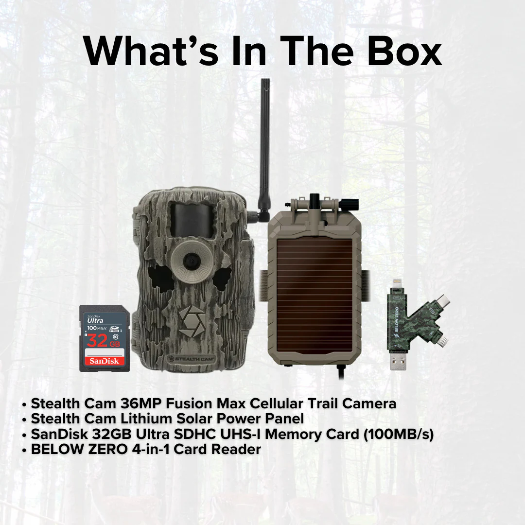 Stealth Cam 36MP Fusion Max Cellular Trail Camera with Solar Power Panel and 32GB Memory Card Bundle - Image 6