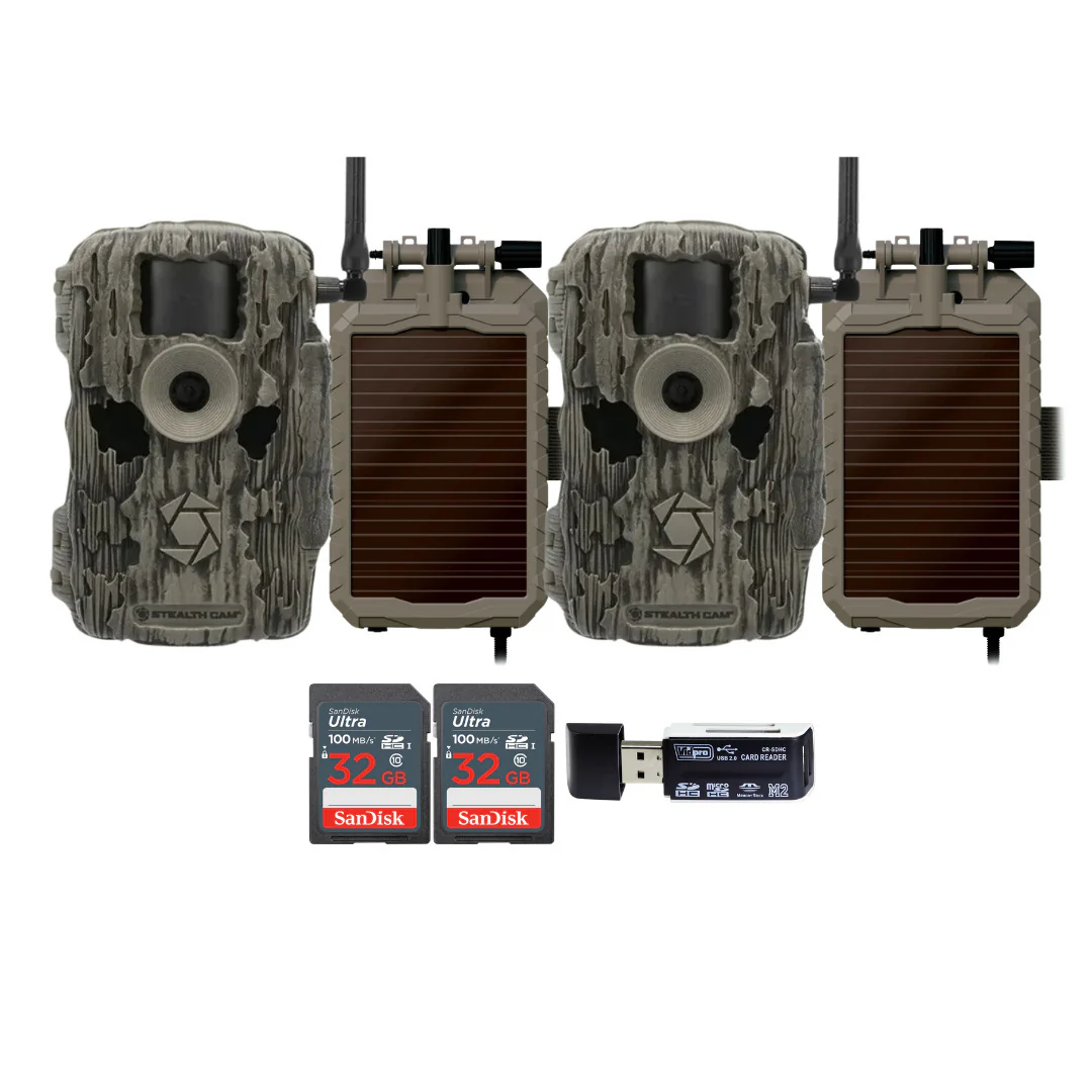 Stealth Cam 36MP Fusion Max Cellular Trail Camera with 80-Feet Detection Range (2-Pack) Bundle