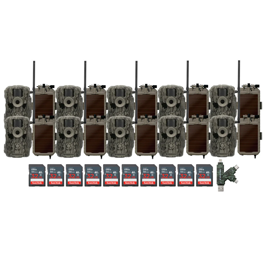Stealth Cam 36MP Fusion Max Cellular Trail Camera (10-Pack) with Solar Power Panel (10-Pack) Bundle