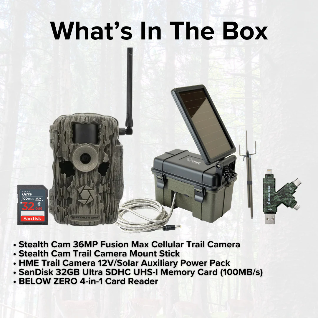 Stealth Cam 36MP Fusion Max Cellular Trail Camera with Solar Power Pack and Mount Stick Bundle - Image 7