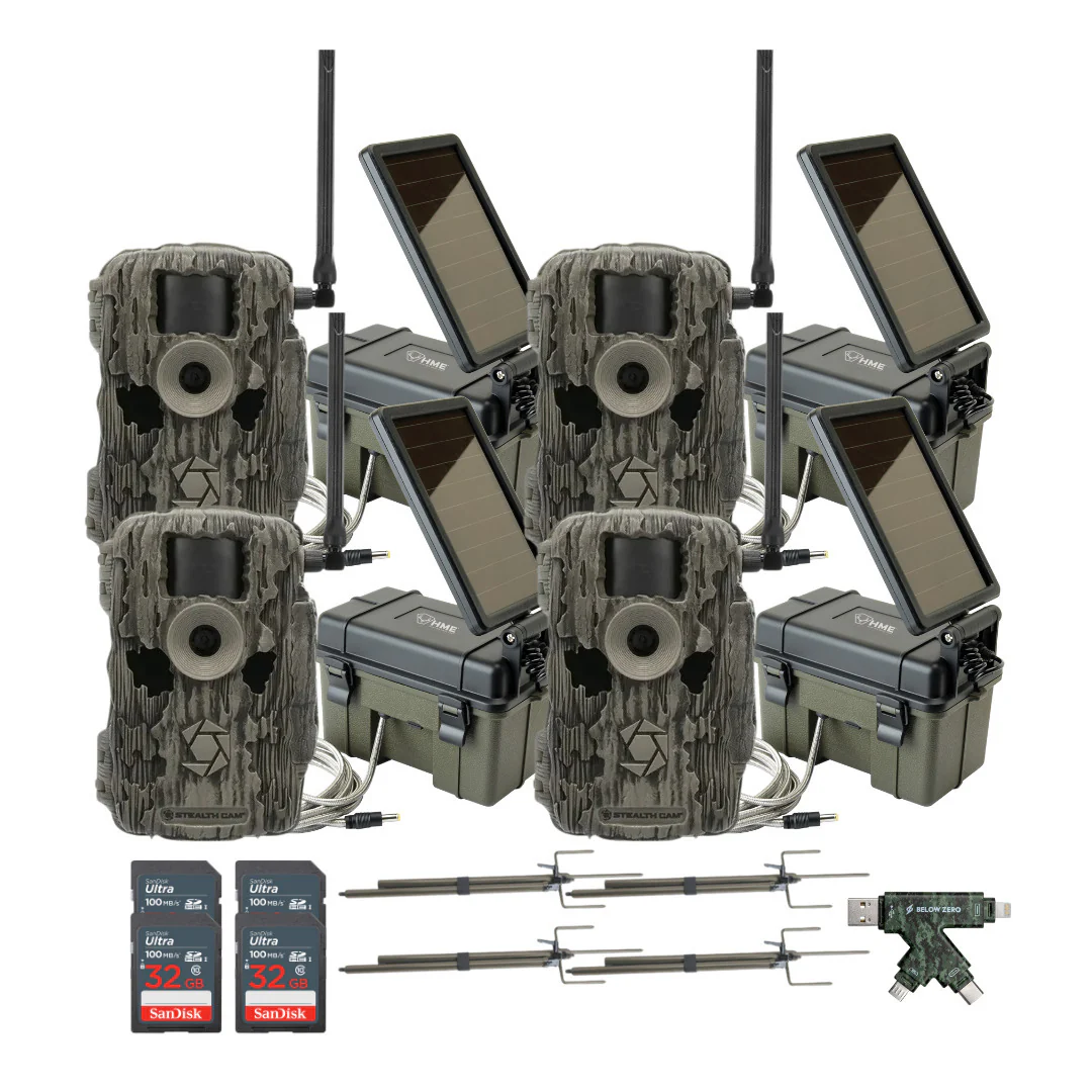 Stealth Cam 36MP Fusion Max Cellular Trail Camera with 80 Feet Detection Range (4-Pack) Bundle