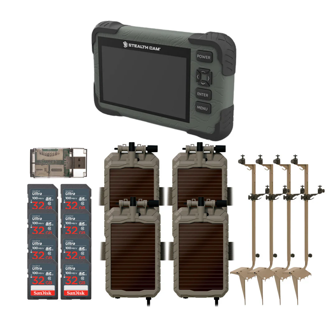 Stealth Cam Adjustable Multi-Pivot Mounting Post for Trail Camera and Battery (4-Pack) Bundle