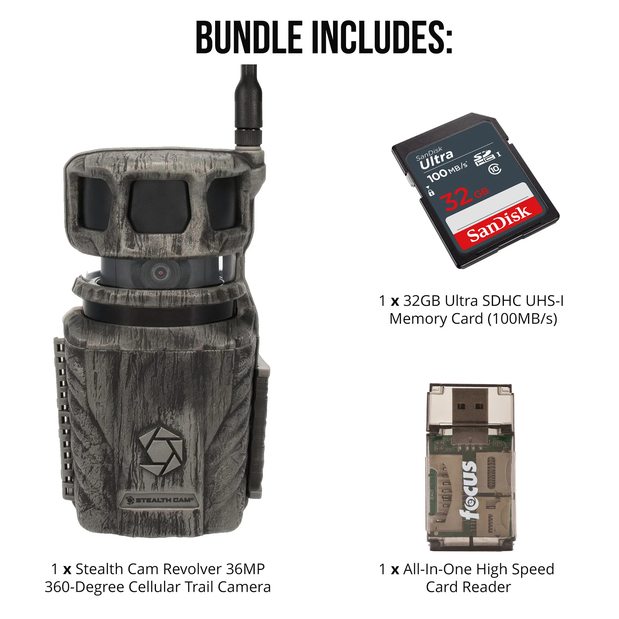 Stealth Cam Revolver 36MP 360 Degree Cellular Trail Camera with 32GB Memory Card and Card Reader - Image 6