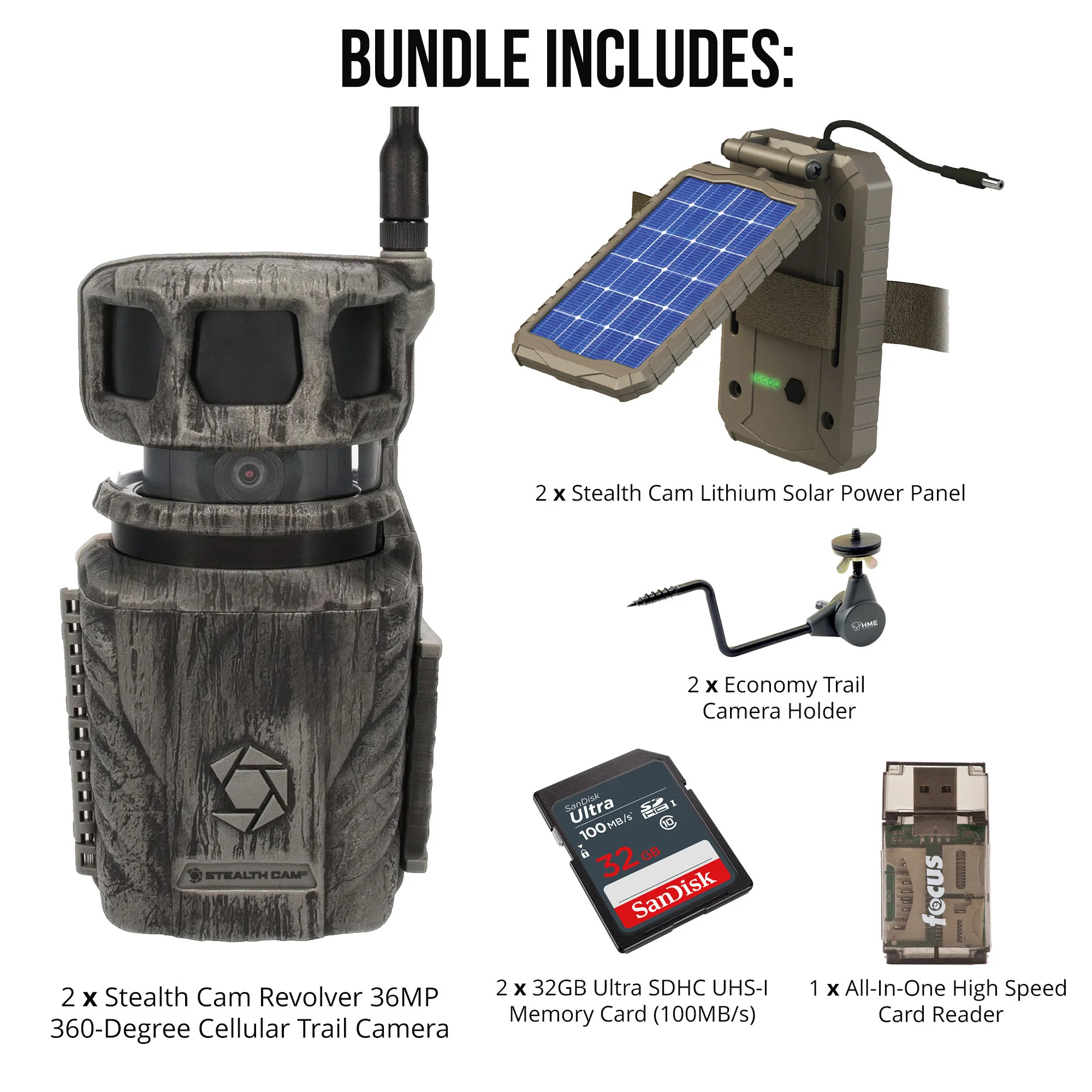 Stealth Cam Revolver 36MP 360-Degree Cellular Trail Camera with Threaded Mount (2-Pack) Bundle - Image 2