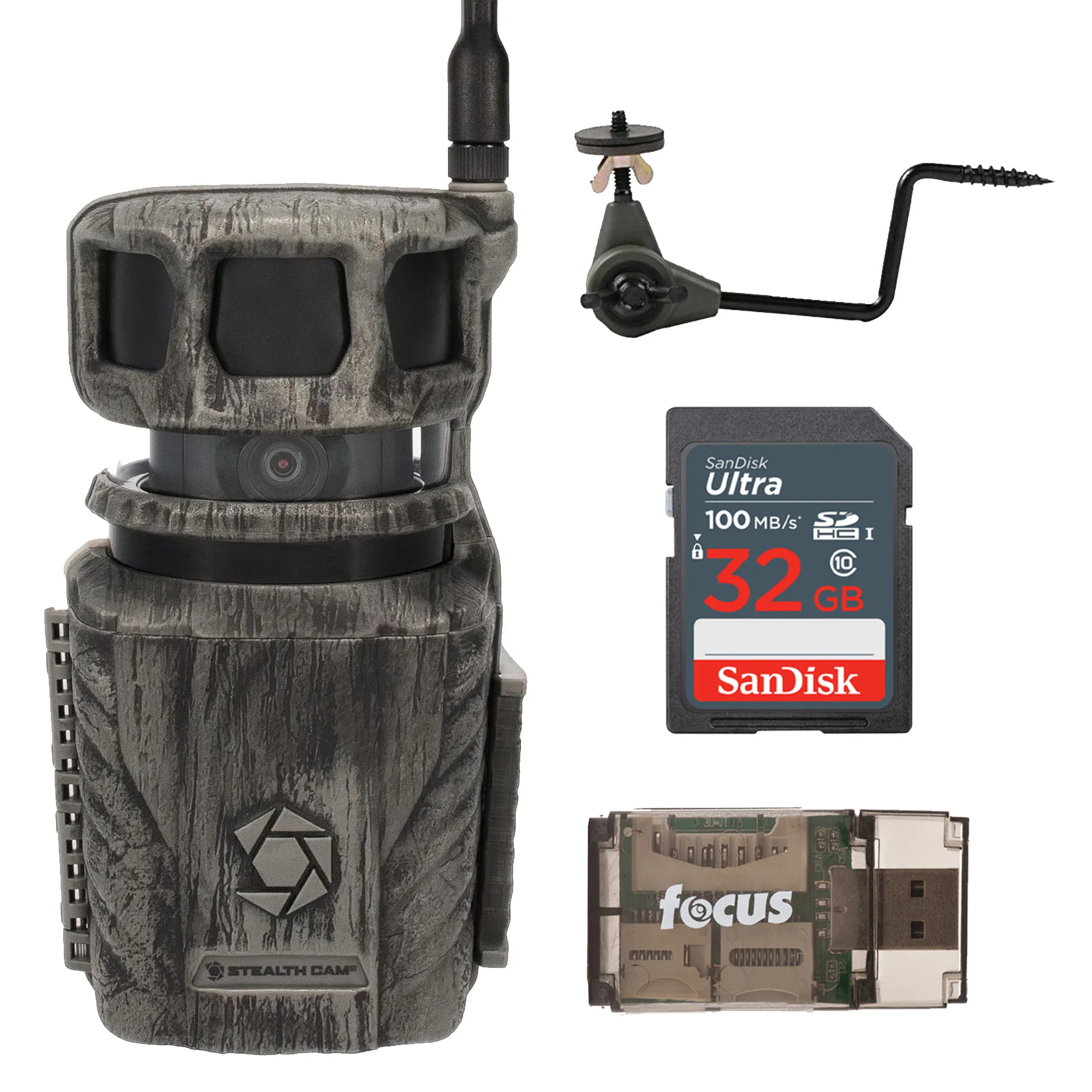 Stealth Cam Revolver 36MP 360 Degree Cellular Trail Camera with 1/4-Inch Threaded Mount Bundle
