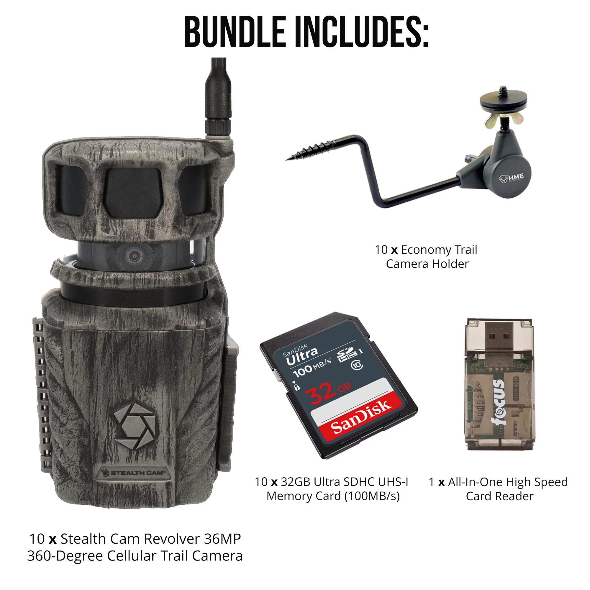 Stealth Cam Revolver 36MP 360-Degree Cellular Trail Camera with Threaded Mount (10-Pack) Bundle - Image 2