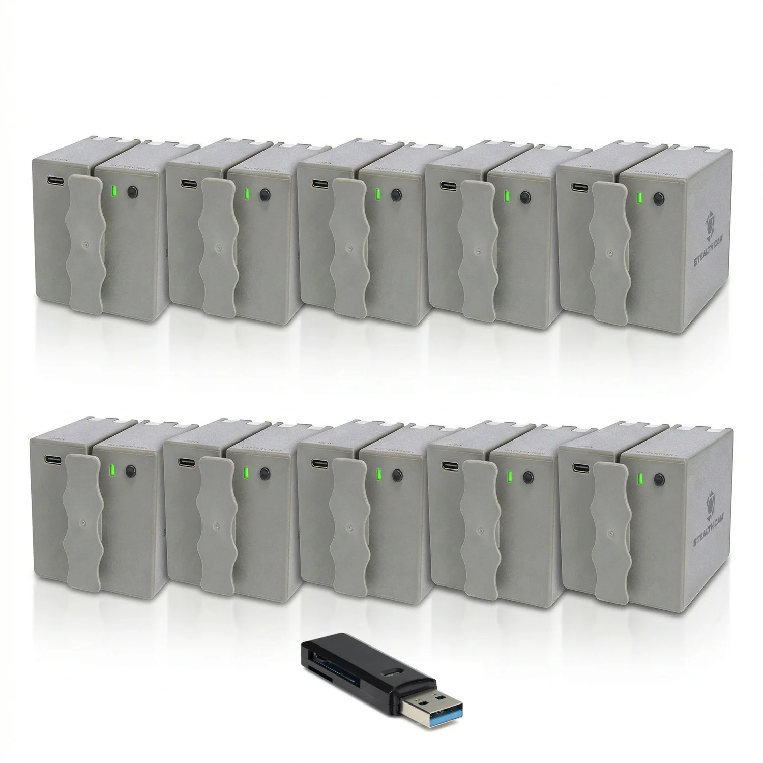 Stealth Cam 360 Cam Max Cartridge Lithium Battery 10-Pack with Card Reader