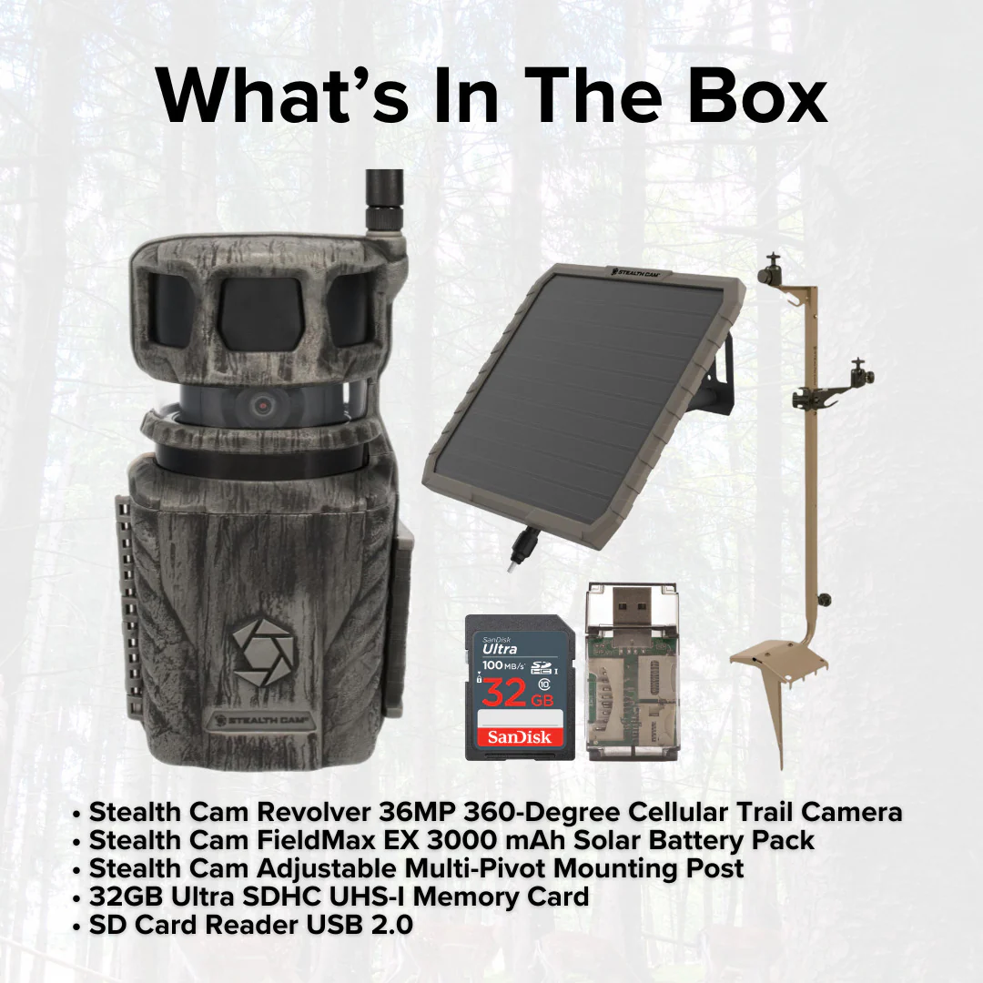 Stealth Cam Revolver 36MP 360-Degree Cellular Trail Camera with Multi-Pivot Mounting Post Bundle - Image 7