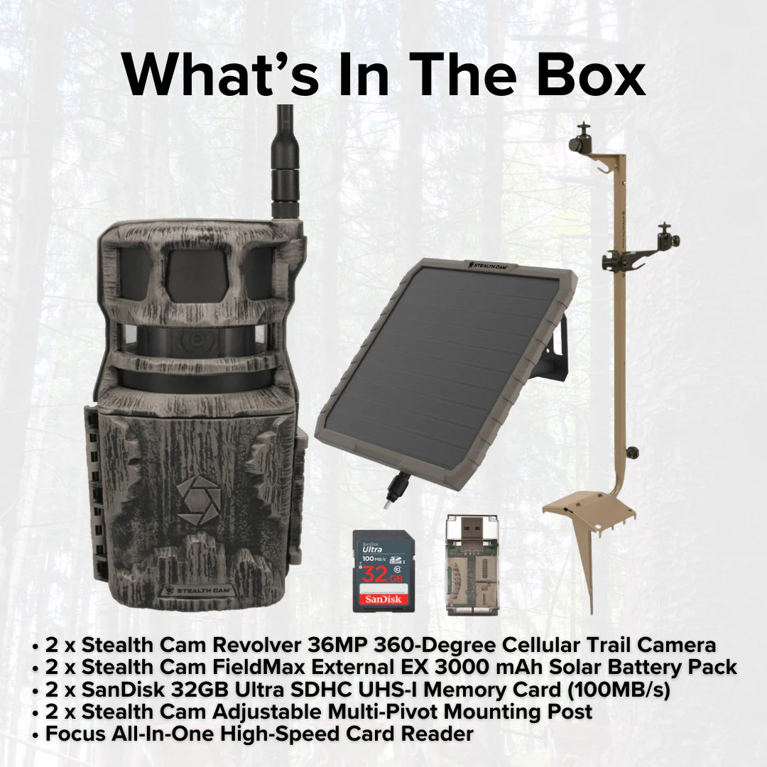 Stealth Cam Revolver 36MP Cellular Trail Camera (2-Pack) with Mounting Post (2-Pack) Bundle - Image 7