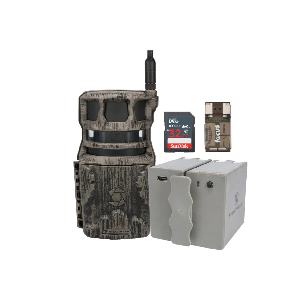 Stealth Cam Revolver 40MP Pro 360-Degree Cellular Trail Camera and Lithium Battery Pack Bundle