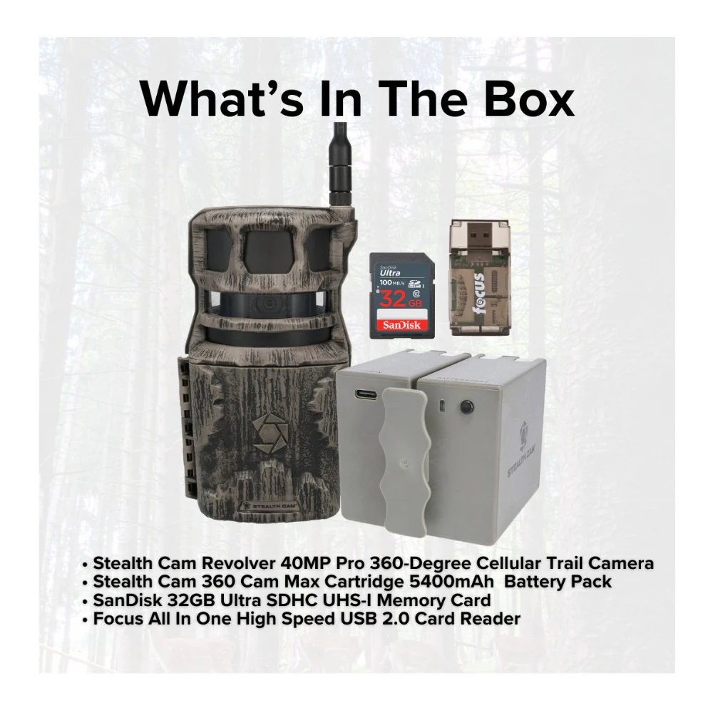 Stealth Cam Revolver 40MP Pro 360-Degree Cellular Trail Camera and Lithium Battery Pack Bundle - Image 7