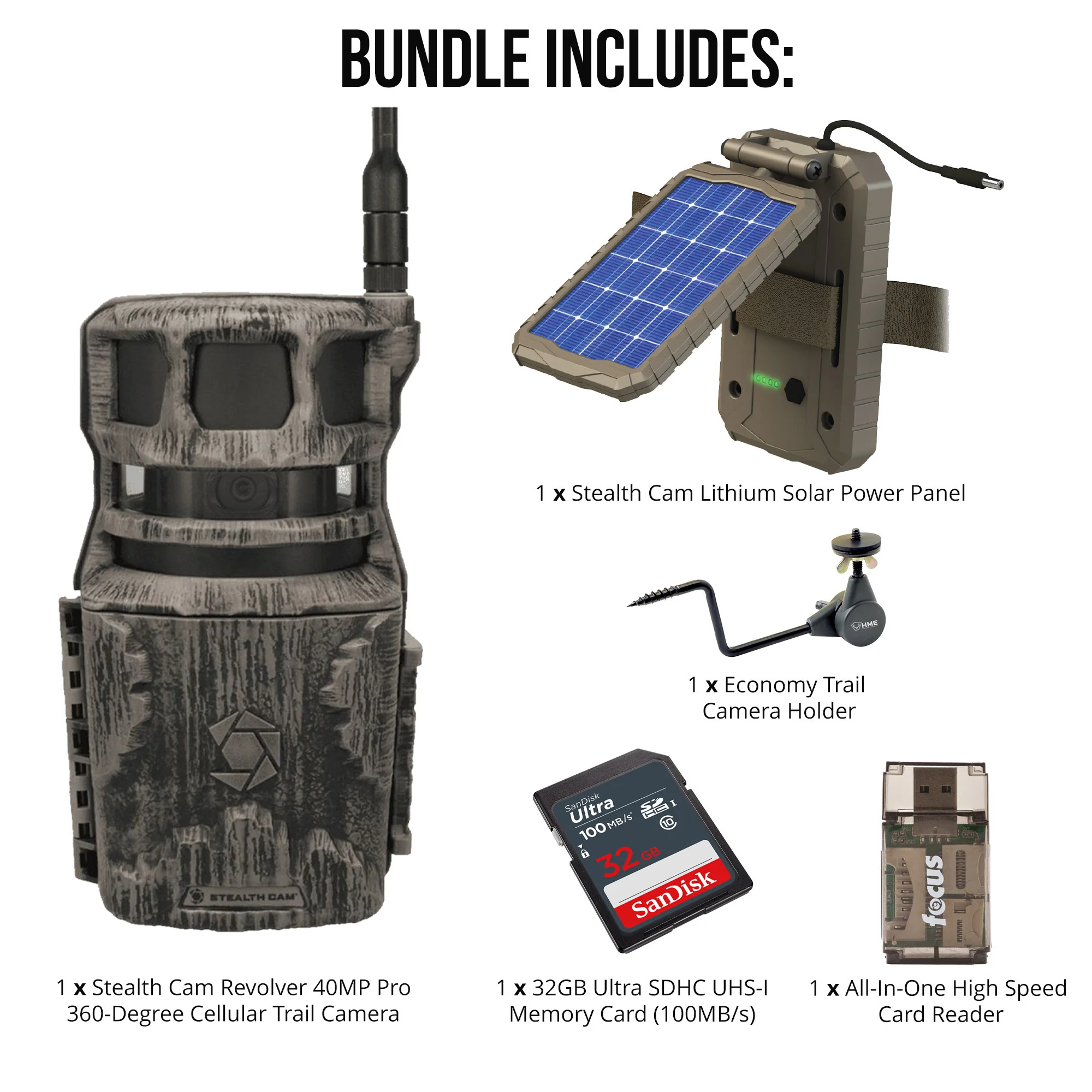 Stealth Cam Revolver 40MP Pro 360-Degree Cellular Trail Camera with 1/4-Inch Threaded Mount Bundle - Image 6