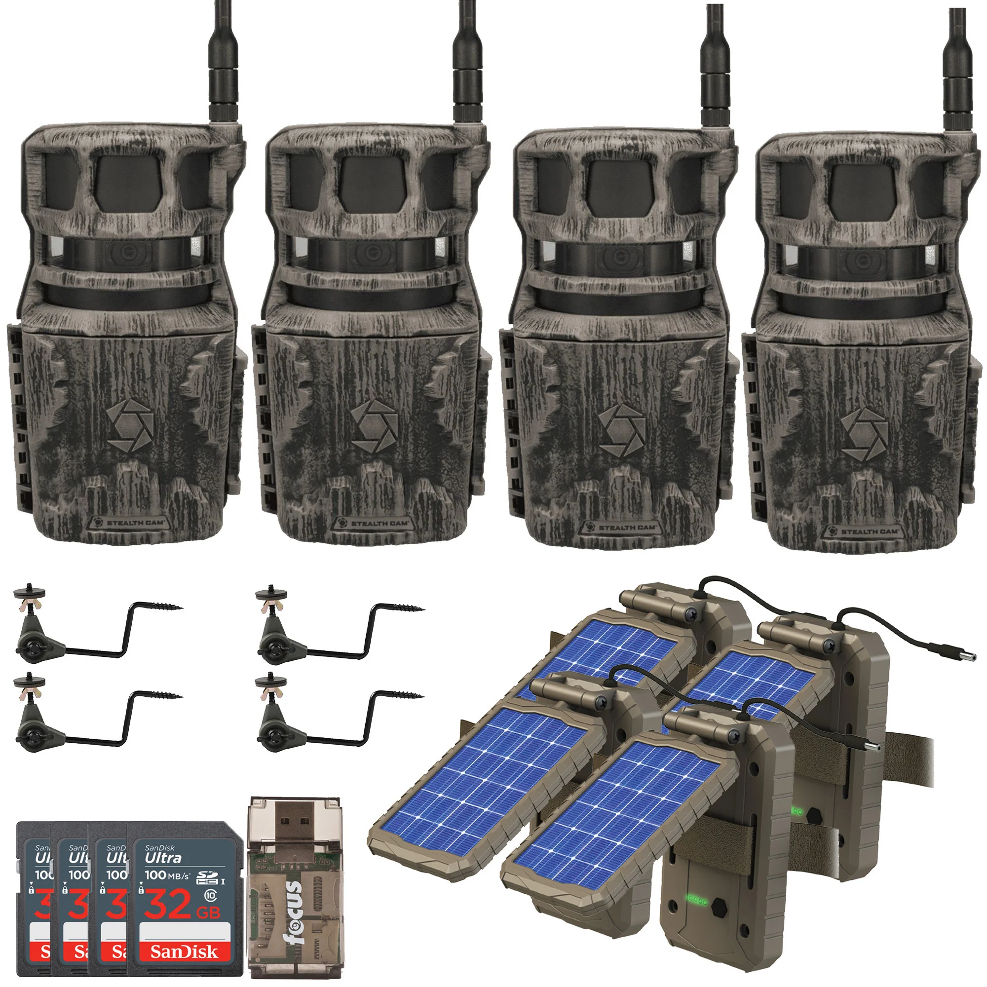 Stealth Cam Revolver 40MP Pro 360-Degree Cellular Trail Camera with Threaded Mount (4-Pack) Bundle